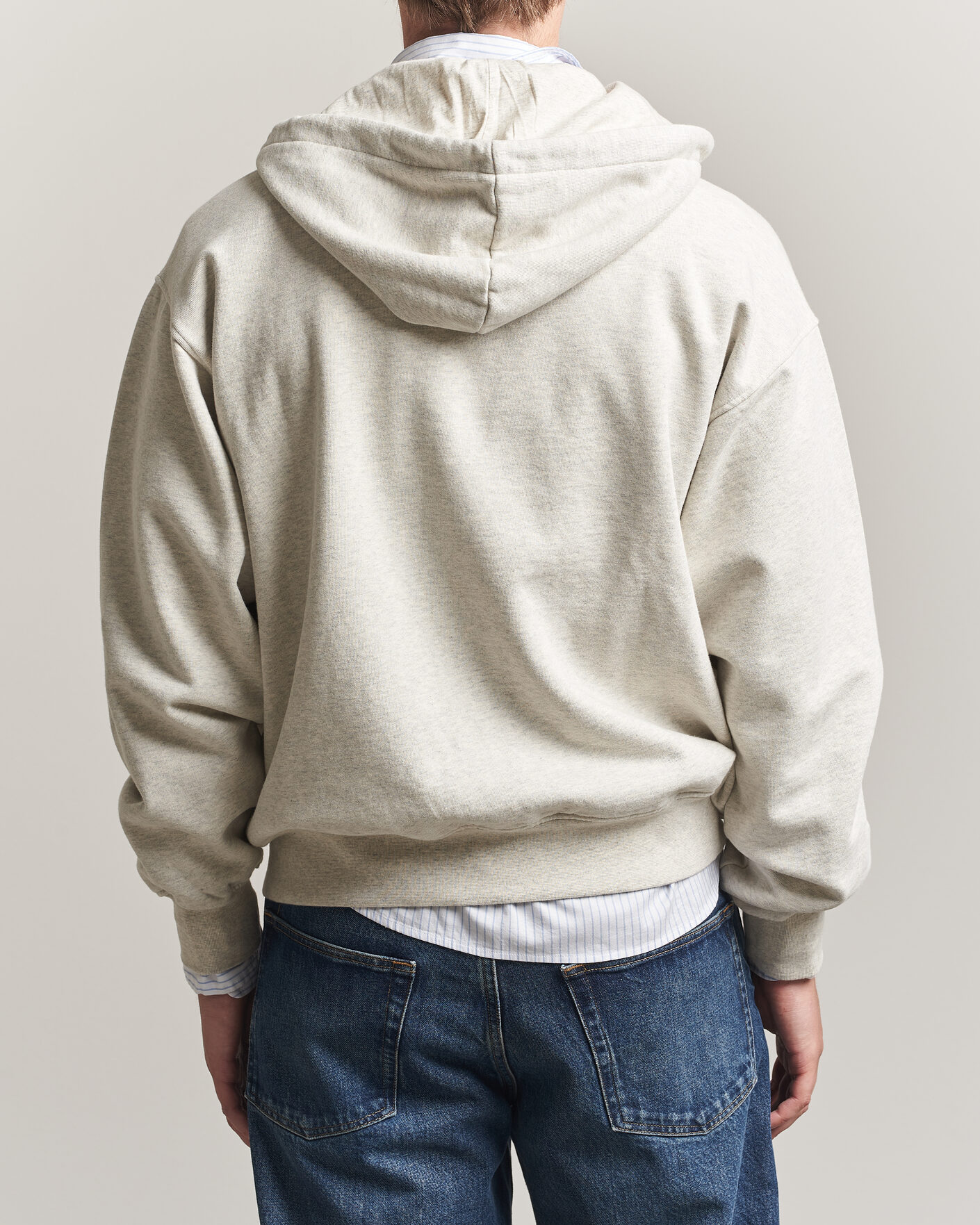 Herr | Tröjor | Drôle de Monsieur | Slogan Full Zip Hoodie Grey