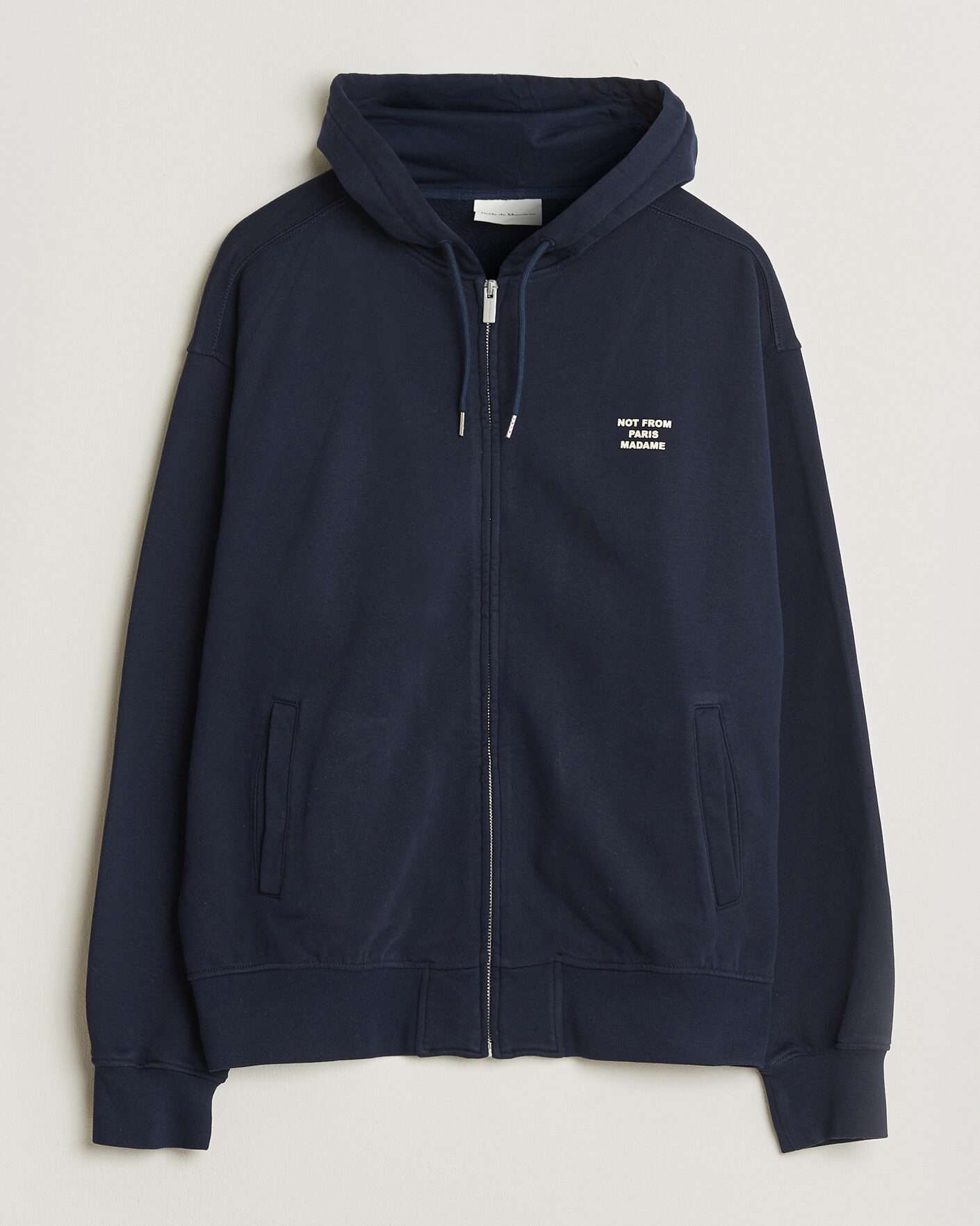 Herr | Tröjor | Drôle de Monsieur | Slogan Full Zip Hoodie Navy
