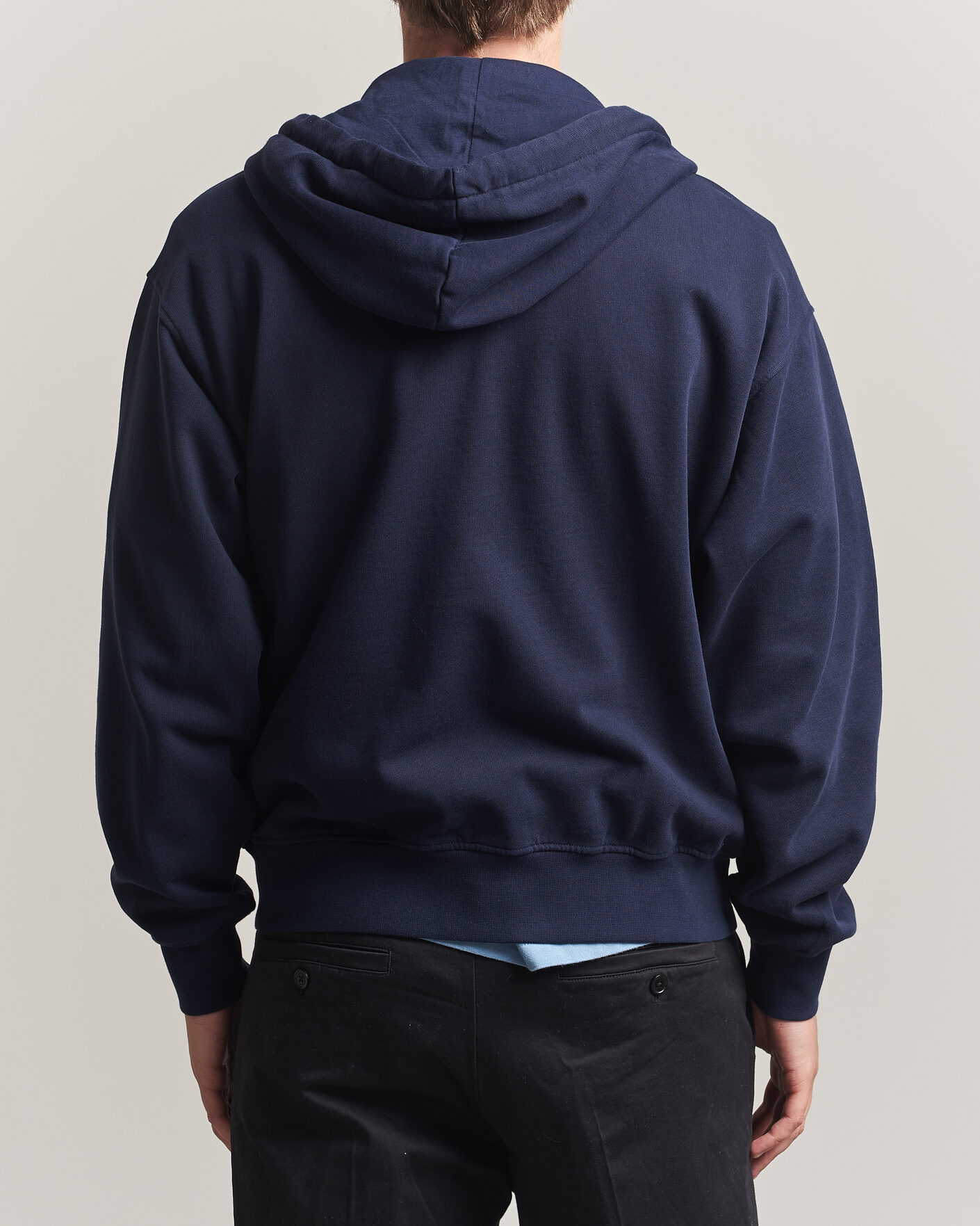 Herr | Tröjor | Drôle de Monsieur | Slogan Full Zip Hoodie Navy