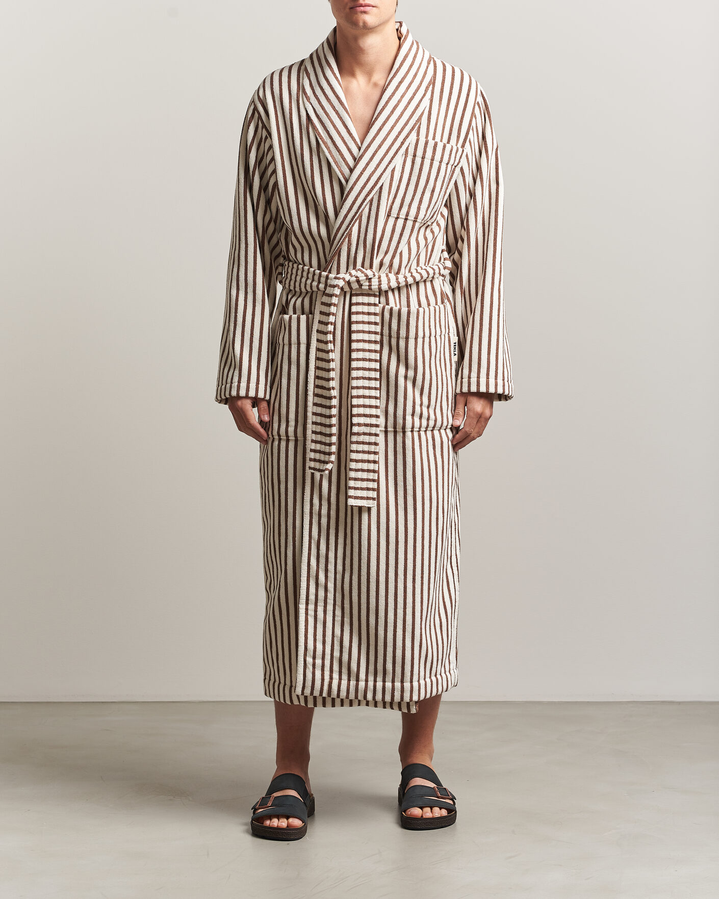 Herr | Pyjamas & Morgonrockar | Tekla | Organic Terry Classic Bathrobe Kodiak Stripes