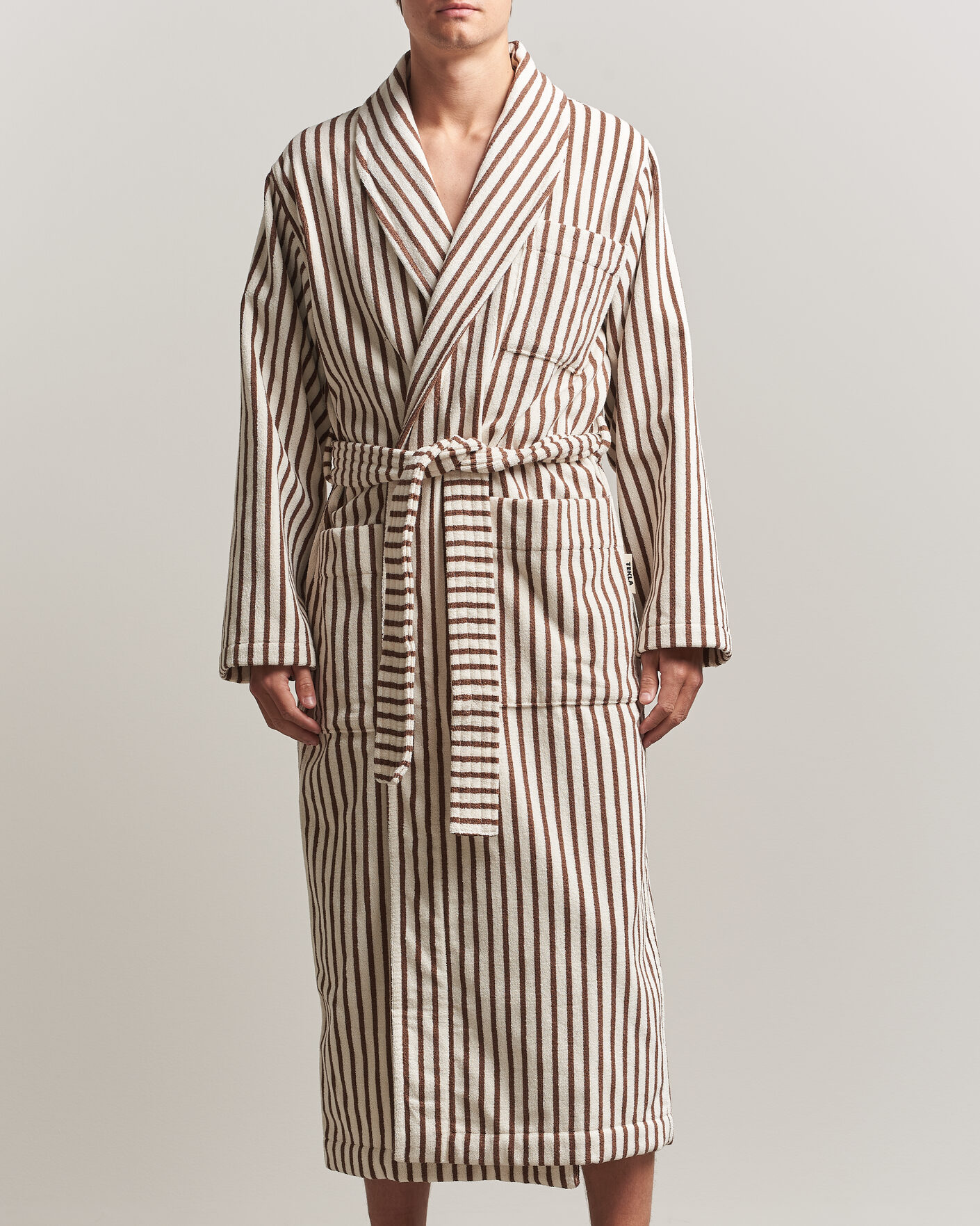 Herr | Pyjamas & Morgonrockar | Tekla | Organic Terry Classic Bathrobe Kodiak Stripes