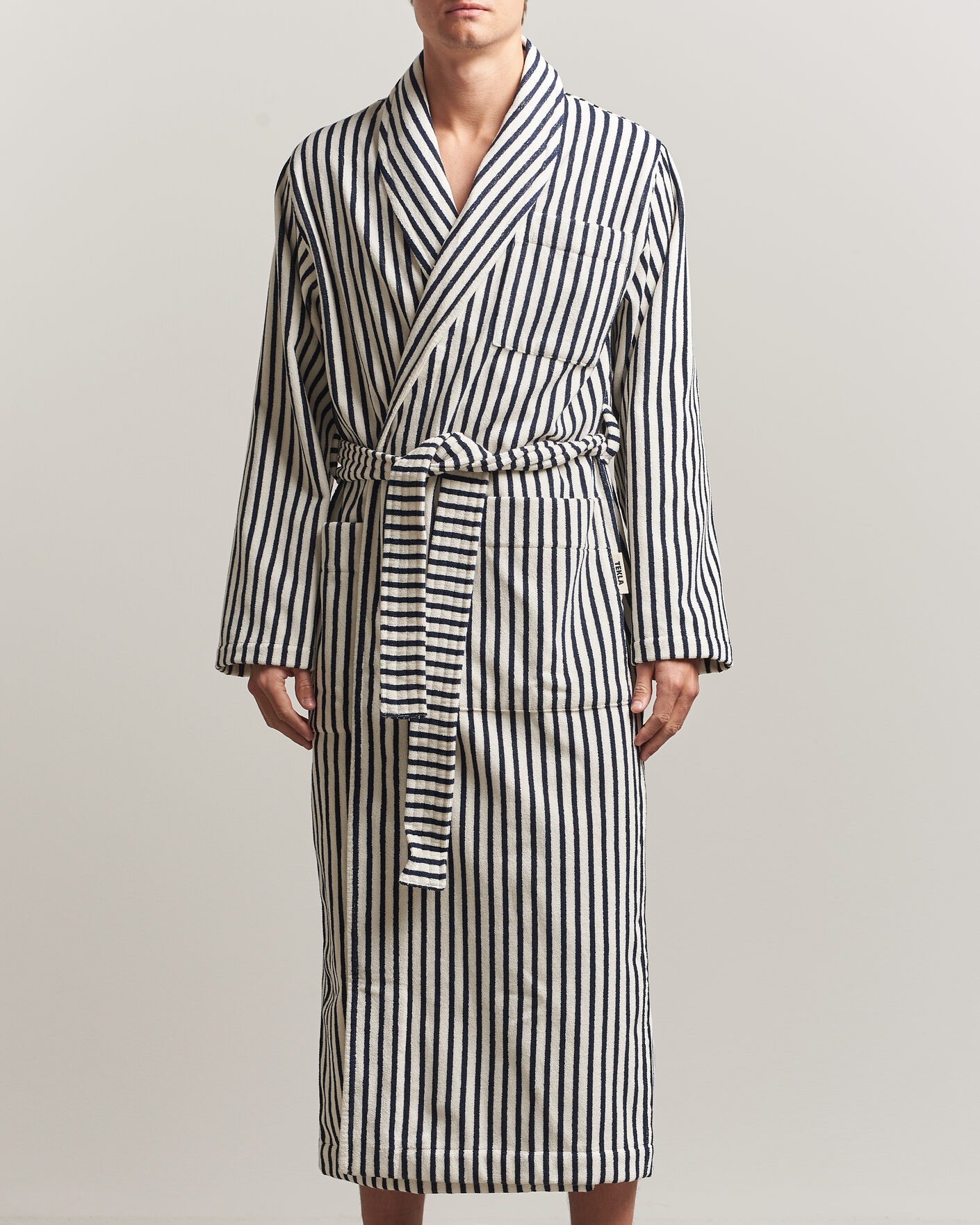 Herr | Pyjamas & Morgonrockar | Tekla | Organic Terry Classic Bathrobe Sailor Stripes