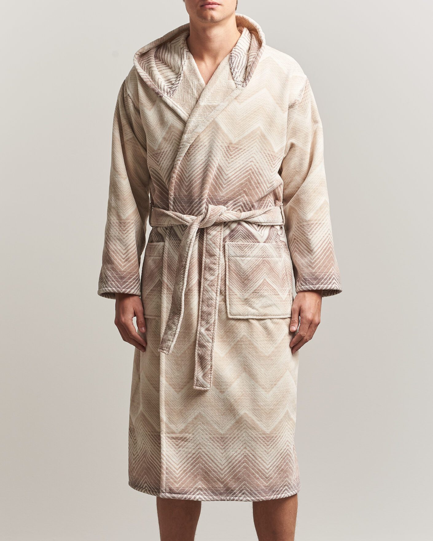 Herr | Pyjamas & Morgonrockar | Missoni Home | Marea Hooded Bathrobe Beige