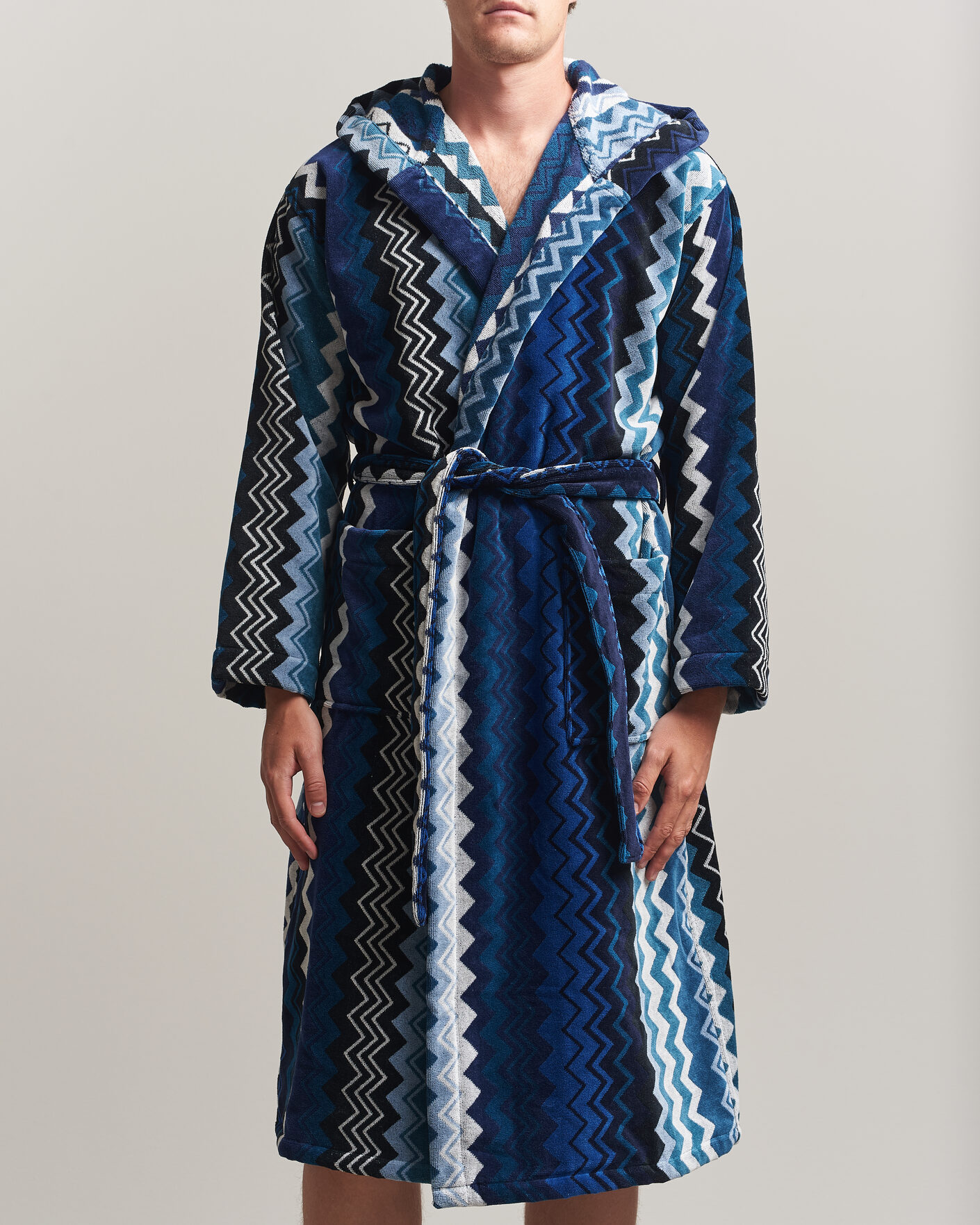 Herr | Pyjamas & Morgonrockar | Missoni Home | Giacomo Hooded Bathrobe Multi Blue