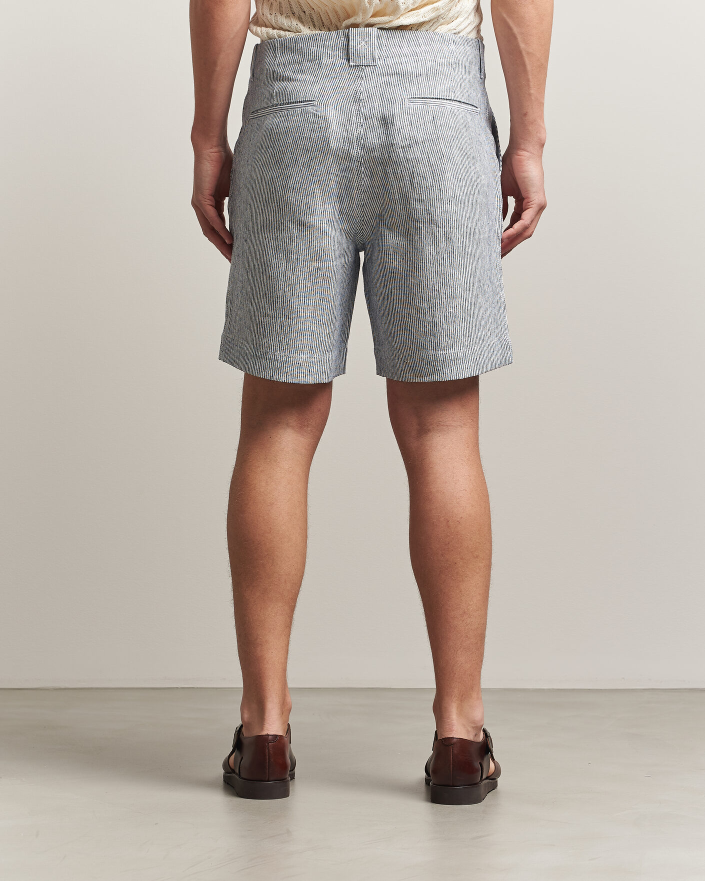 Herr | Shorts | Peregrine | Windsor Linen Shorts Navy Stripe