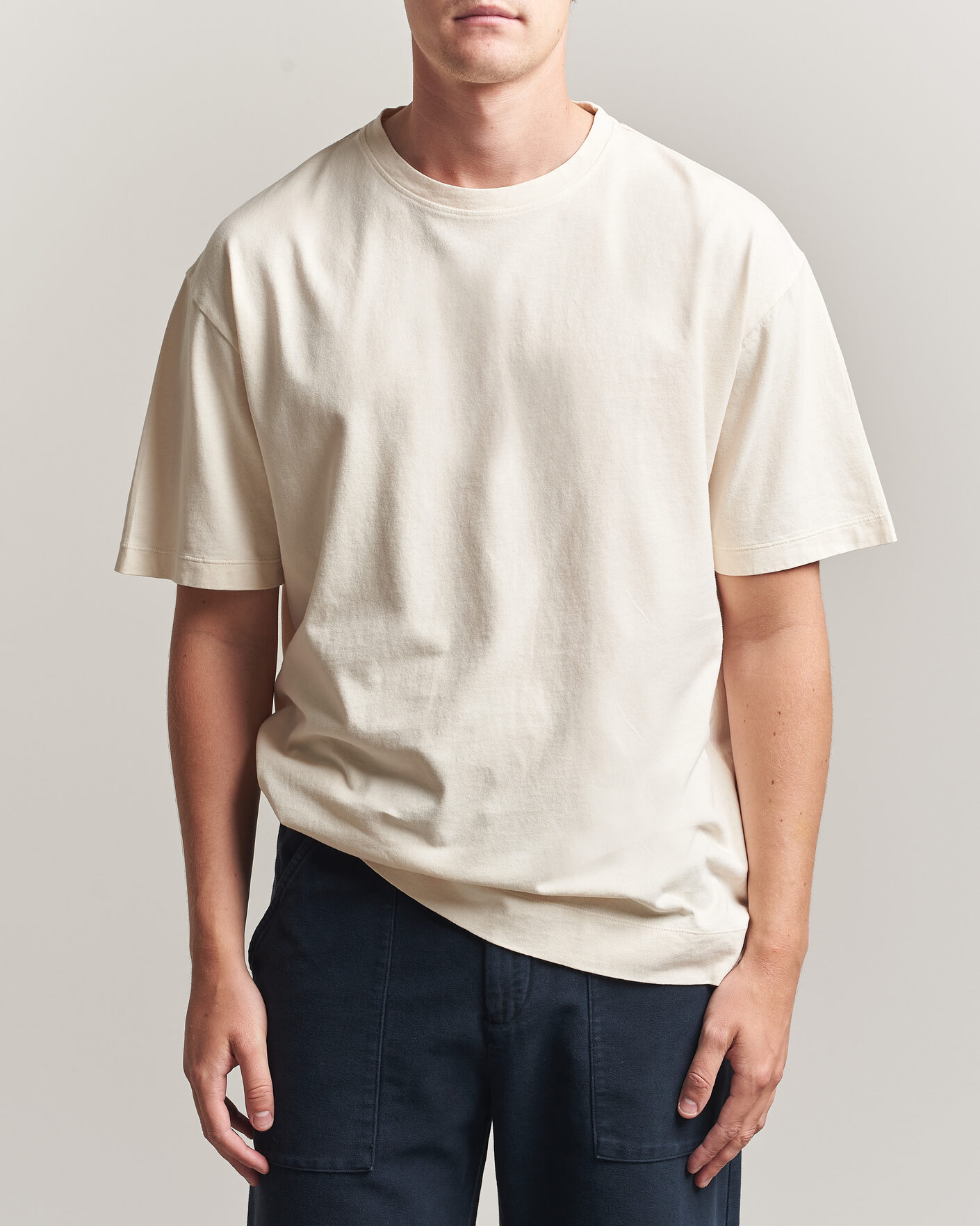Herr | T-Shirts | Massimo Alba | Nevis Brushed Cotton T-Shirt Soft White