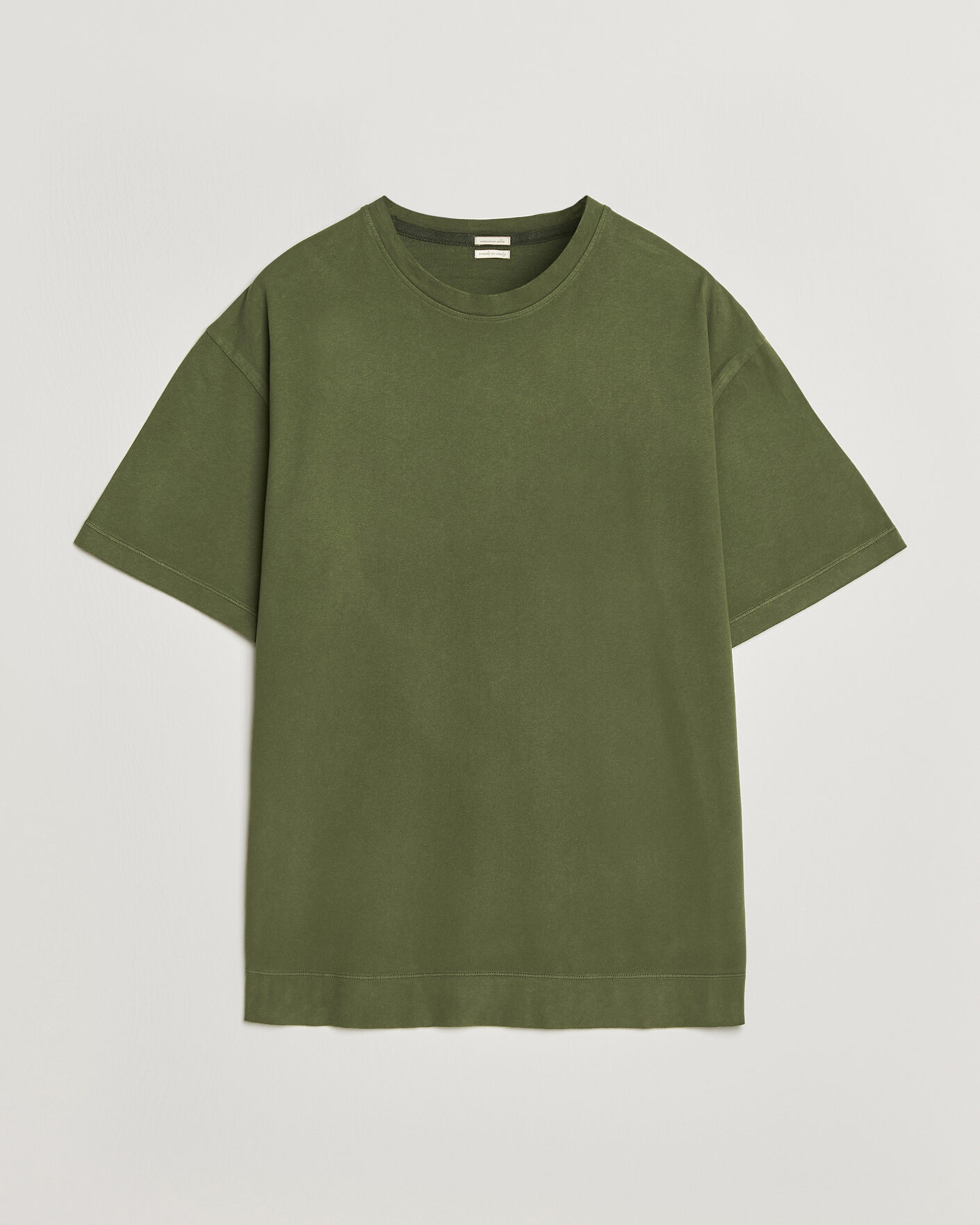 Herr | T-Shirts | Massimo Alba | Nevis Brushed Cotton T-Shirt Moss Green