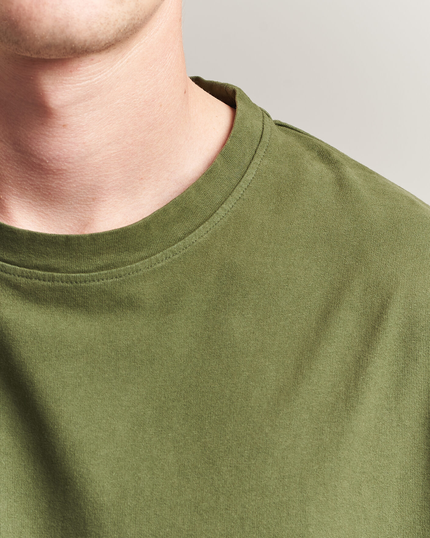 Herr | T-Shirts | Massimo Alba | Nevis Brushed Cotton T-Shirt Moss Green
