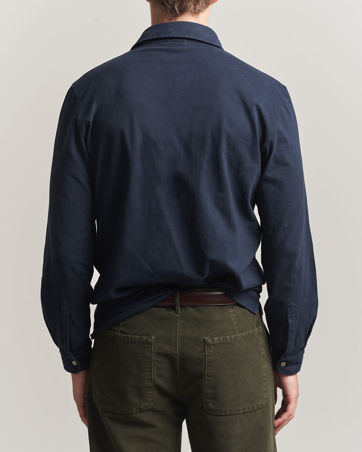 Herr | Pikéer | Massimo Alba | Raya Long Sleeve Polo Navy