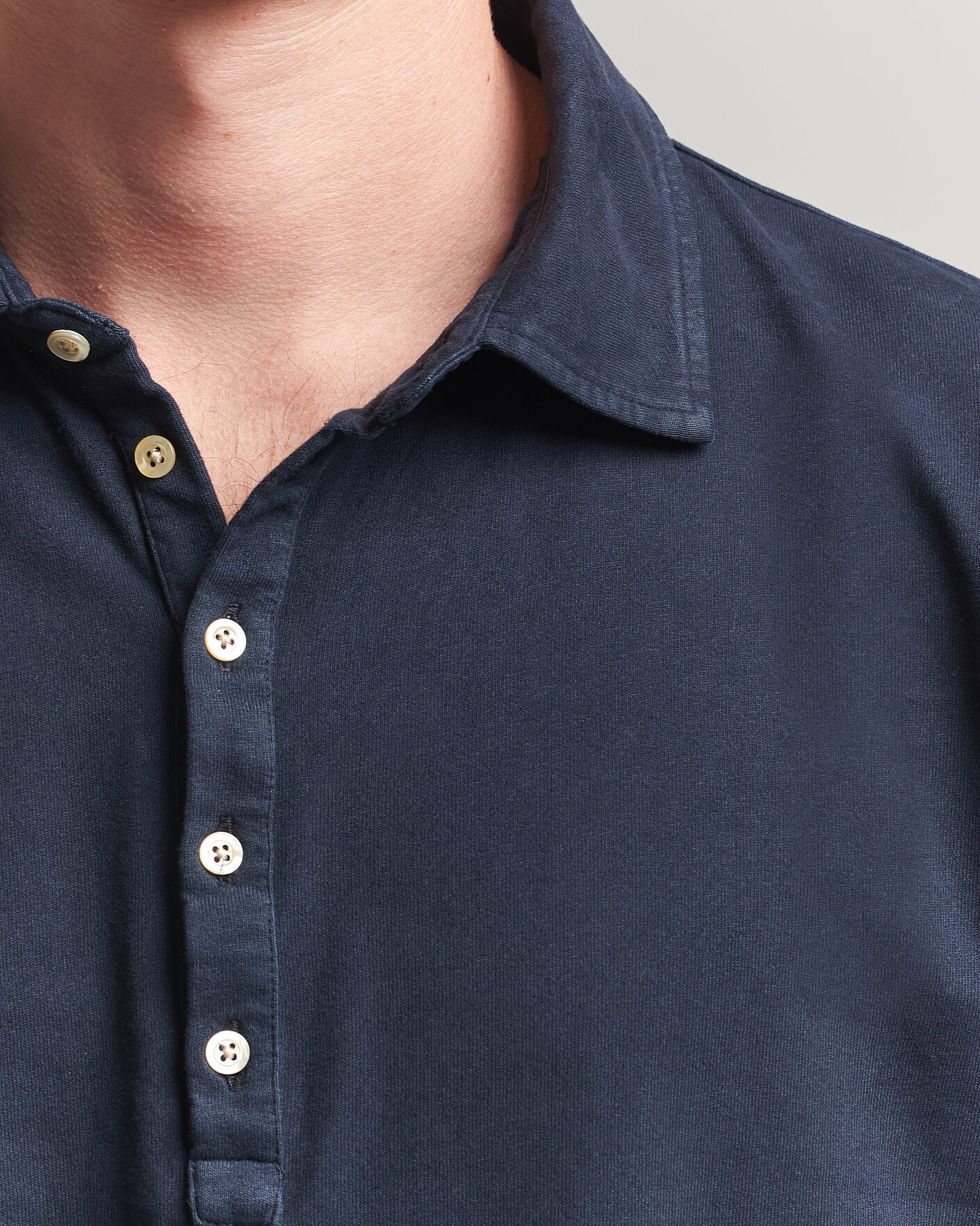 Herr | Pikéer | Massimo Alba | Raya Long Sleeve Polo Navy