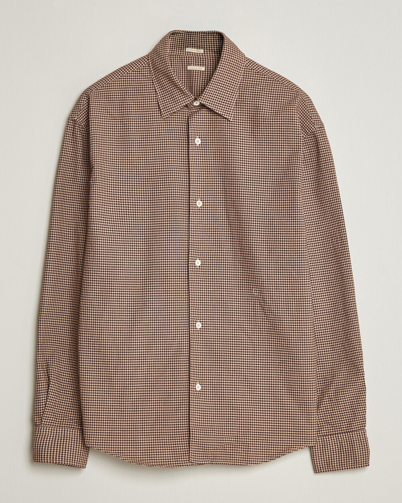 Herr | Skjortor | Massimo Alba | Boxy Microcheck Shirt Fossil