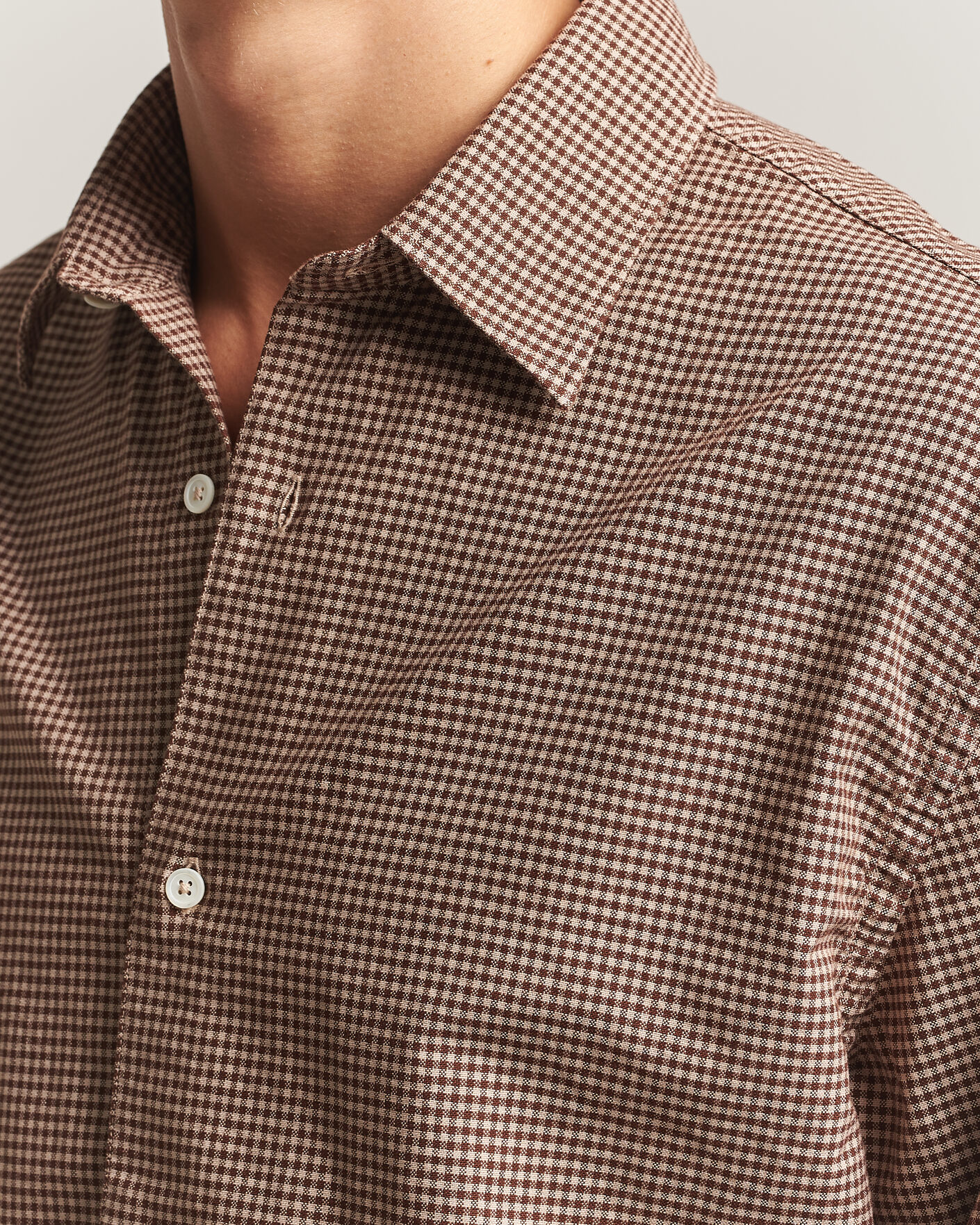 Herr | Skjortor | Massimo Alba | Boxy Microcheck Shirt Fossil