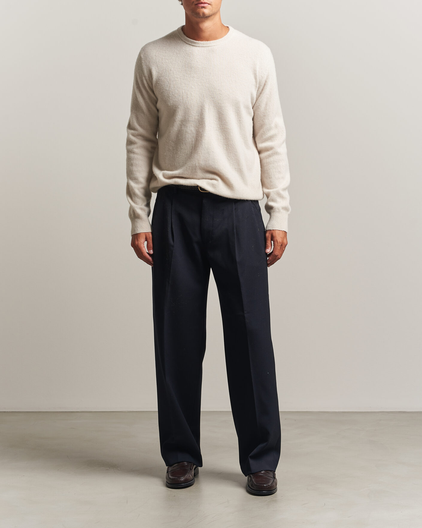 Herr | Tröjor | Massimo Alba | Kane Brushed Cashmere Sweater Magnolia