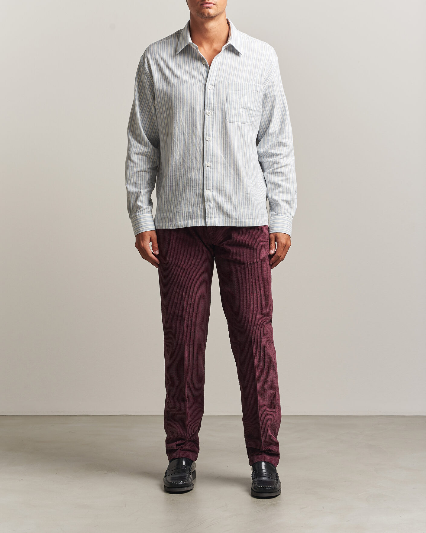 Herr | Byxor | Massimo Alba | Ionio Pleated Corduroy Pants Rose Brown