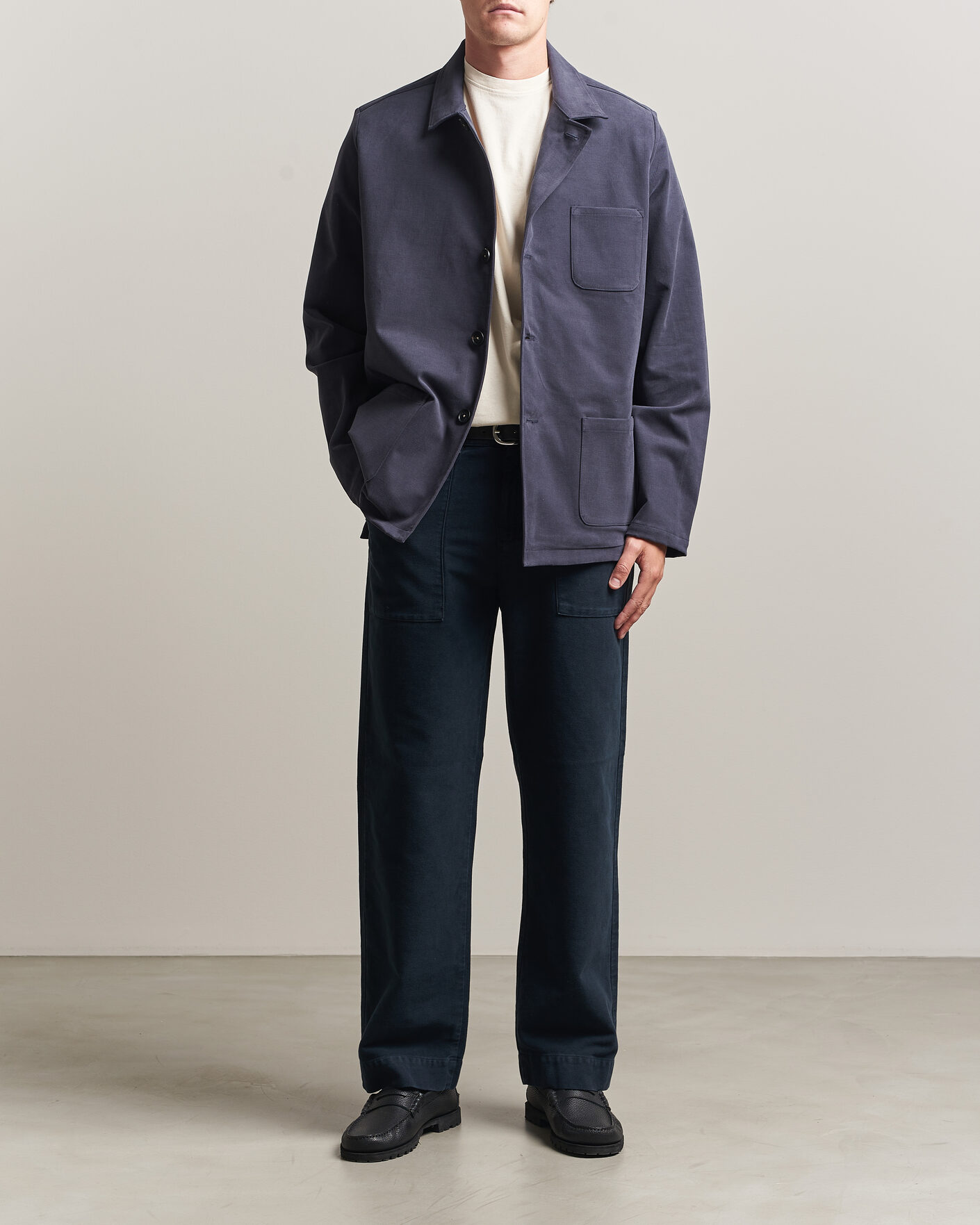 Herr | Jackor | Massimo Alba | Florida Brushed Cotton Jacket Navy