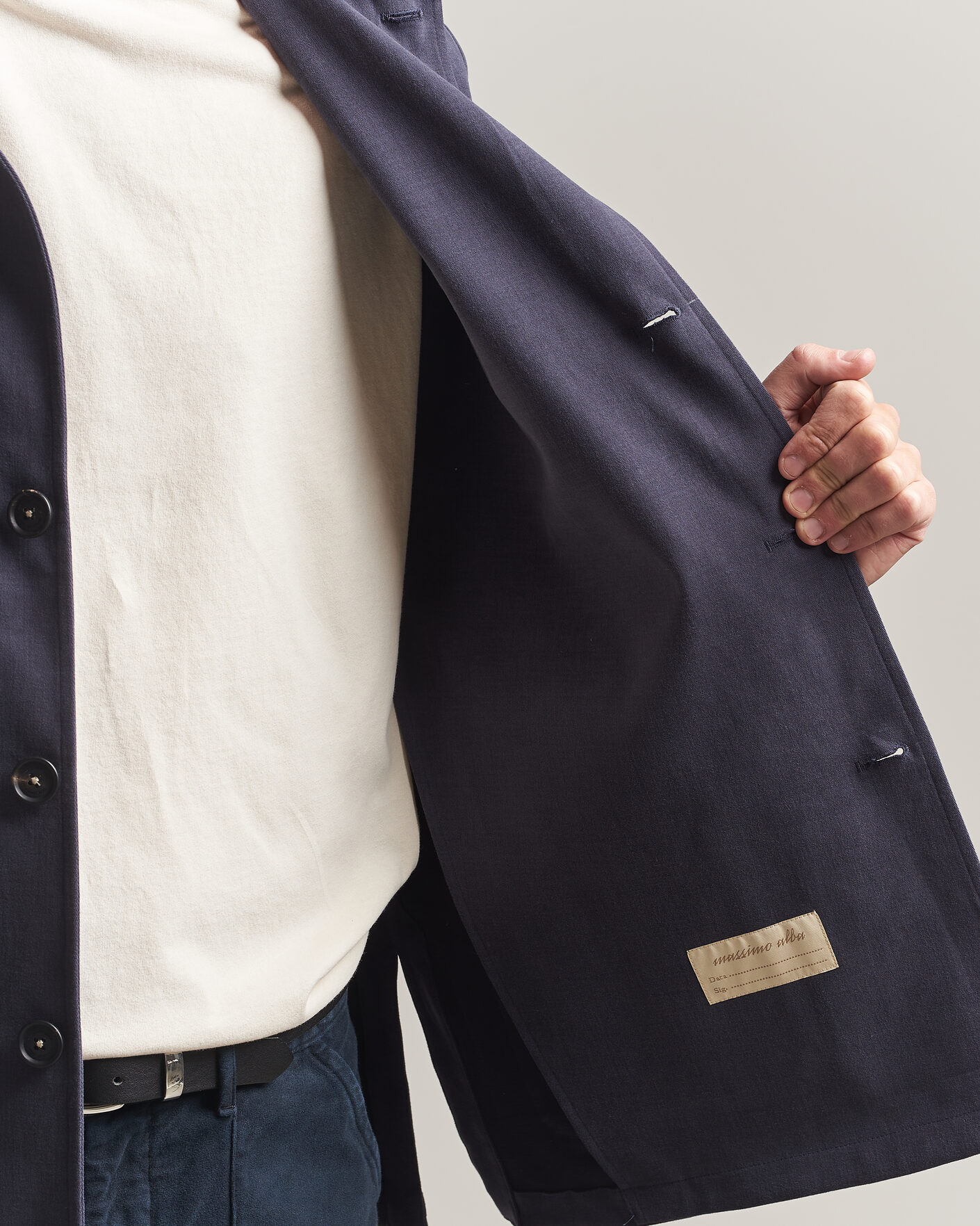 Herr | Jackor | Massimo Alba | Florida Brushed Cotton Jacket Navy