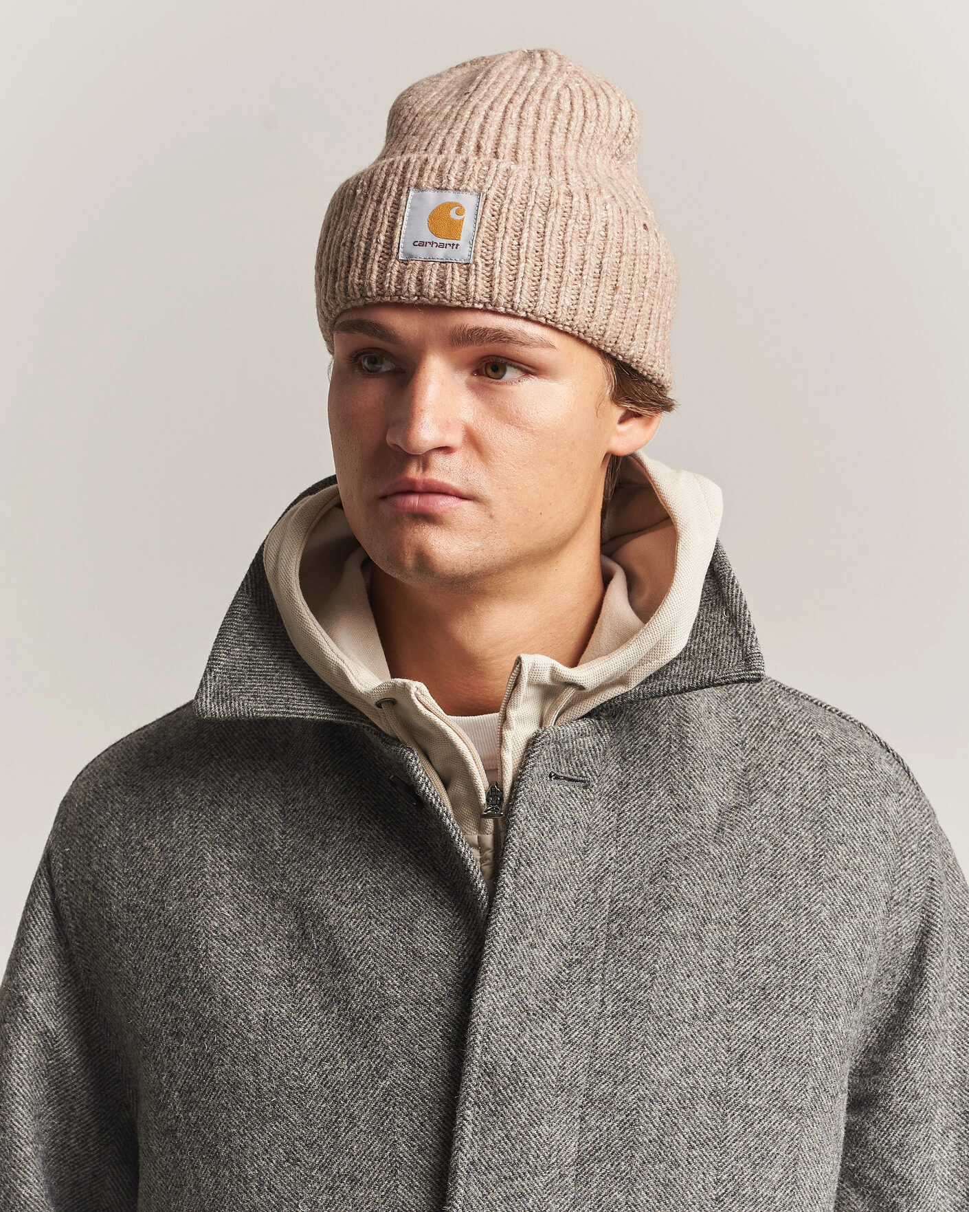 Herr | Mössor | Carhartt WIP | Anglistic Wool/Cotton Beanie Specled Fleur De Sel