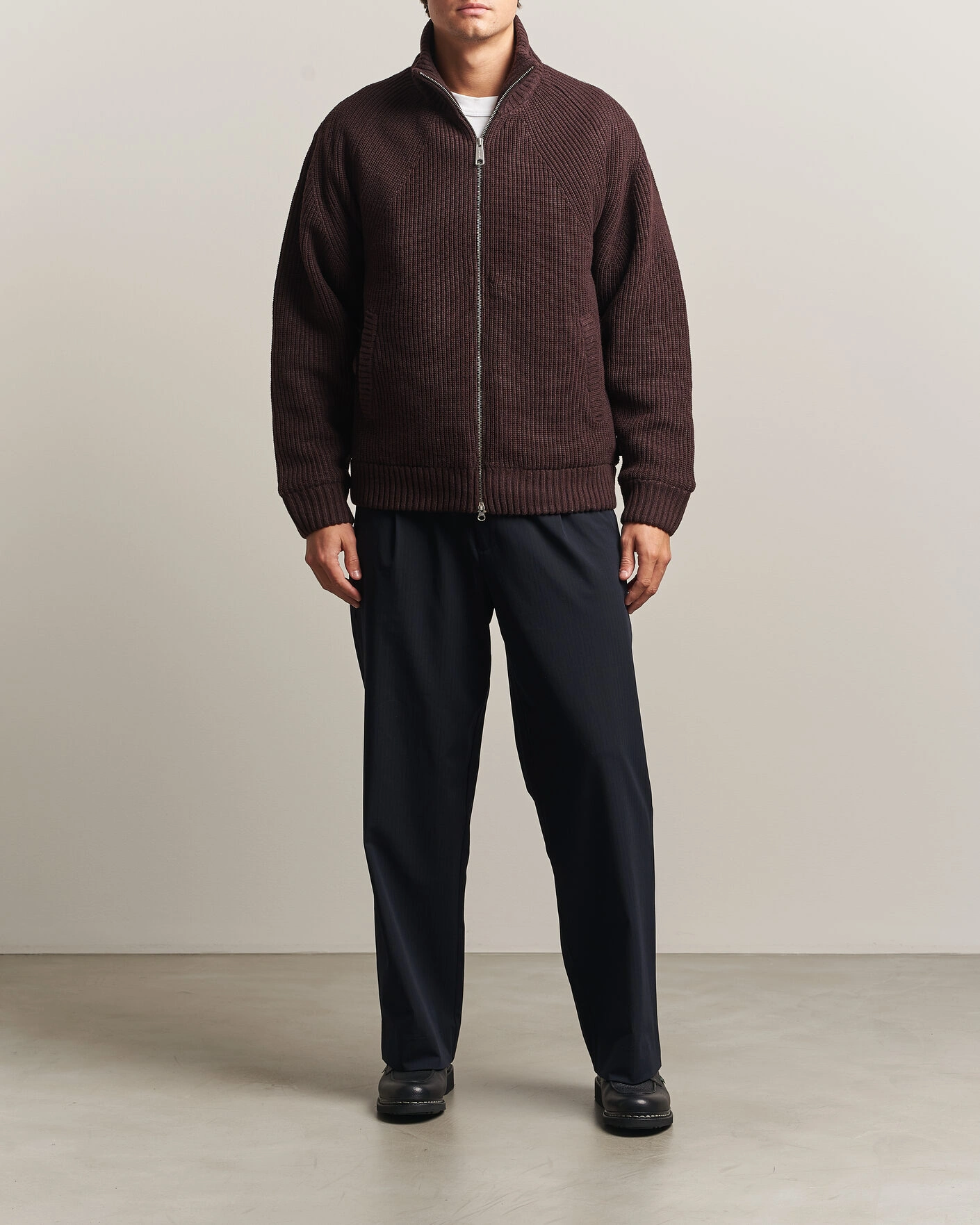 Herr | Tröjor | Carhartt WIP | Bandley Padded Wool Mix Full Zip Palisander Brown