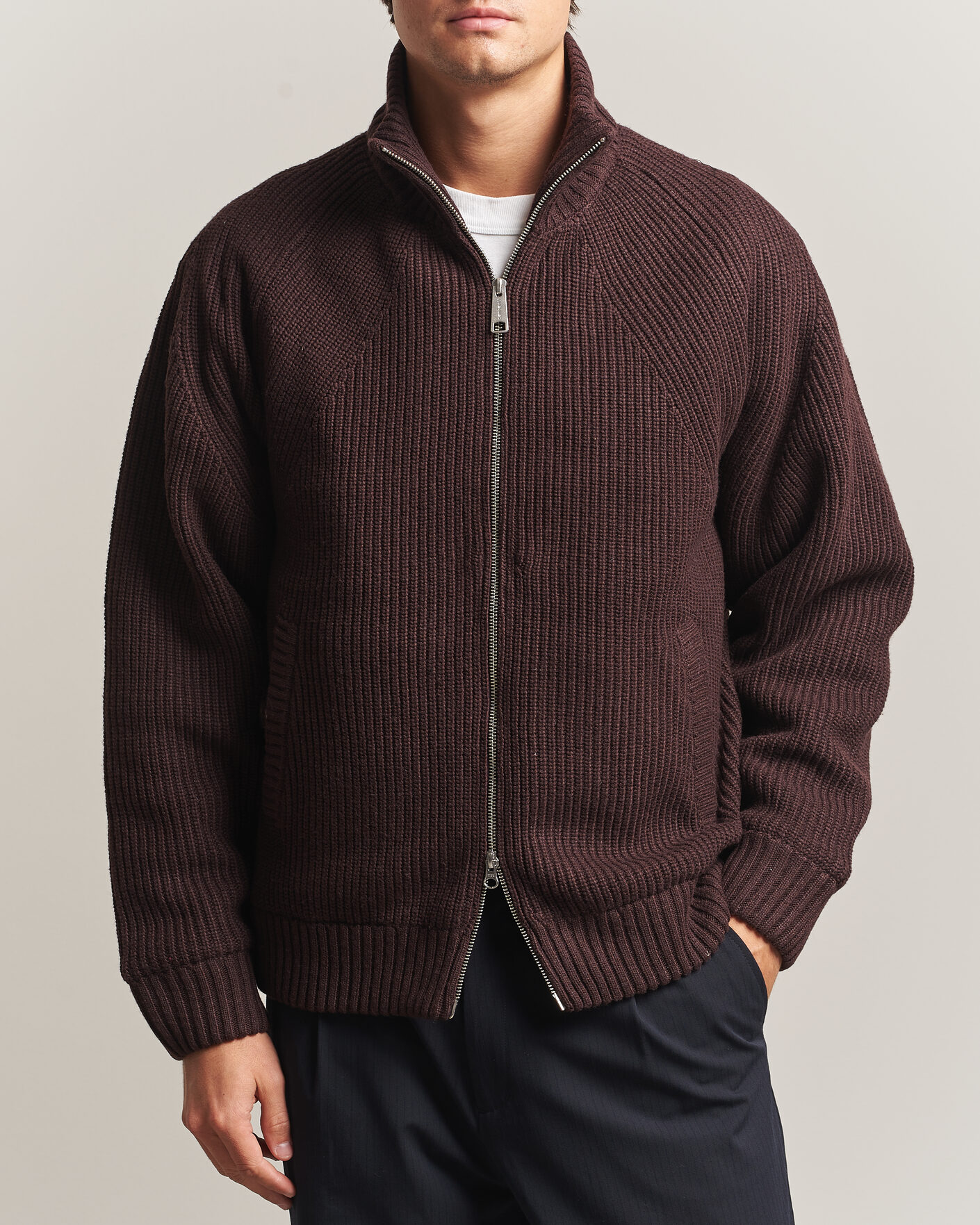 Herr | Tröjor | Carhartt WIP | Bandley Padded Wool Mix Full Zip Palisander Brown