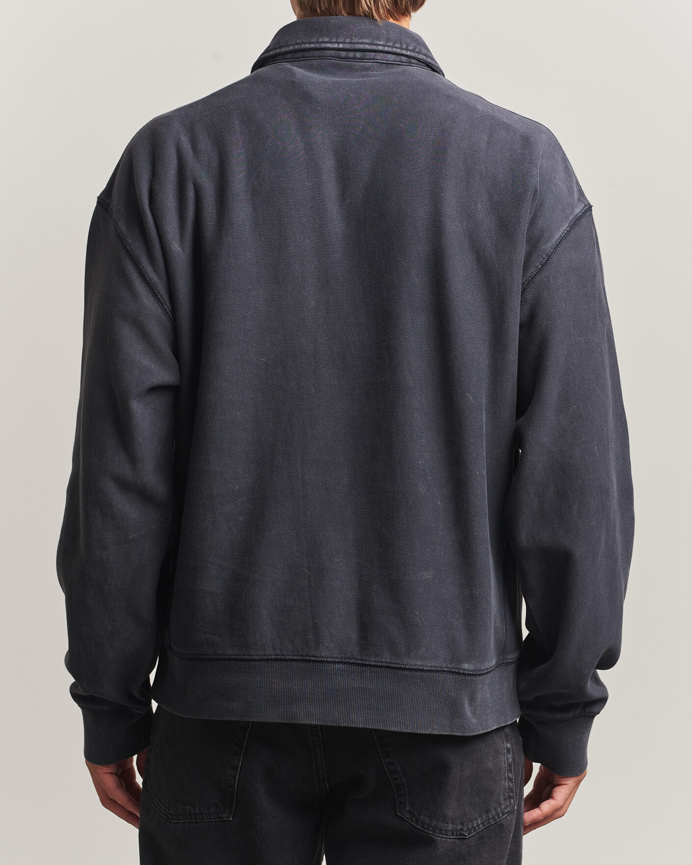 Herr | Tröjor | Carhartt WIP | Lambert Washed Polo Sweatshirt Black Moon Wash