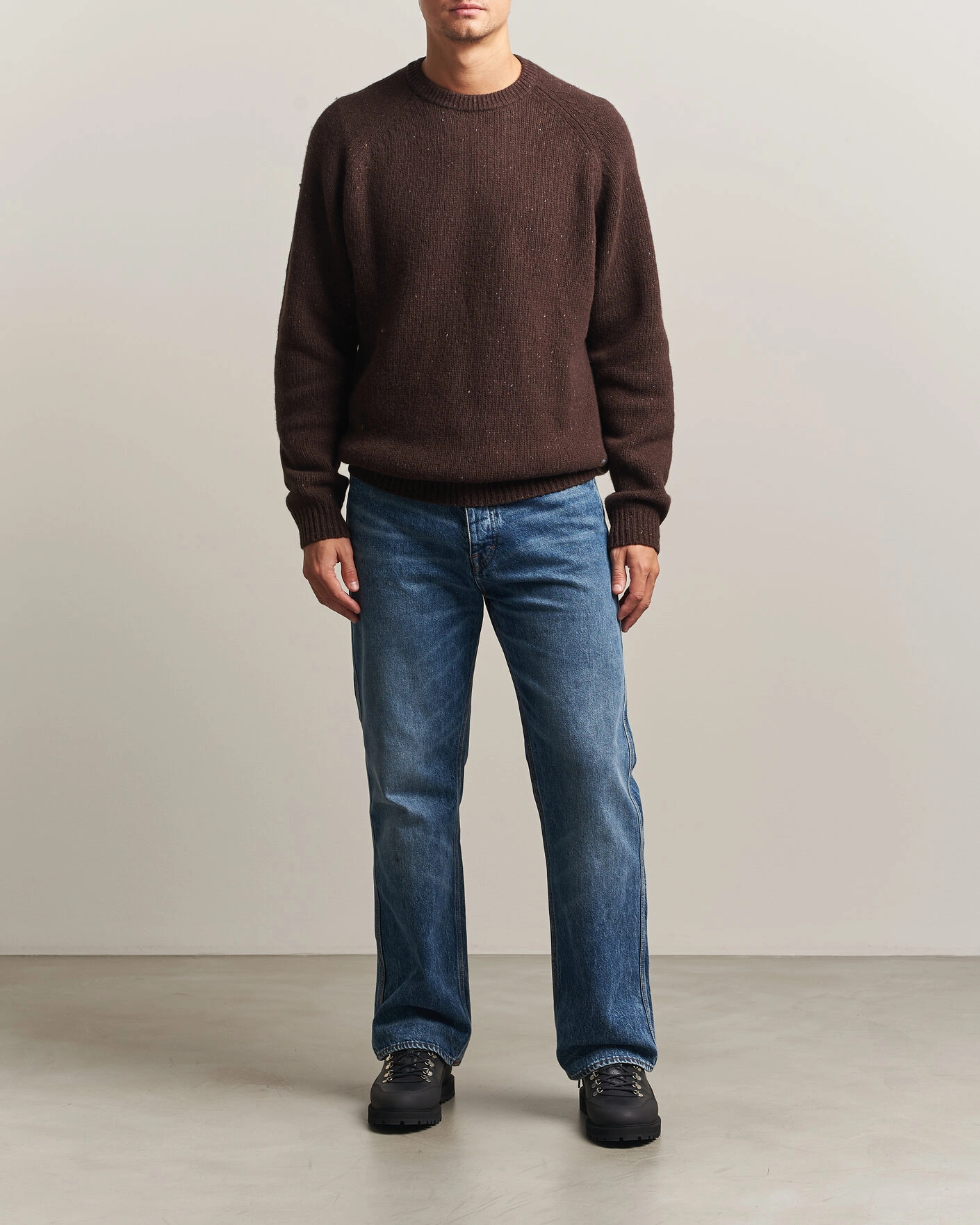 Herr | Tröjor | Carhartt WIP | Anglistic Wool/Cotton Sweater Tobacco