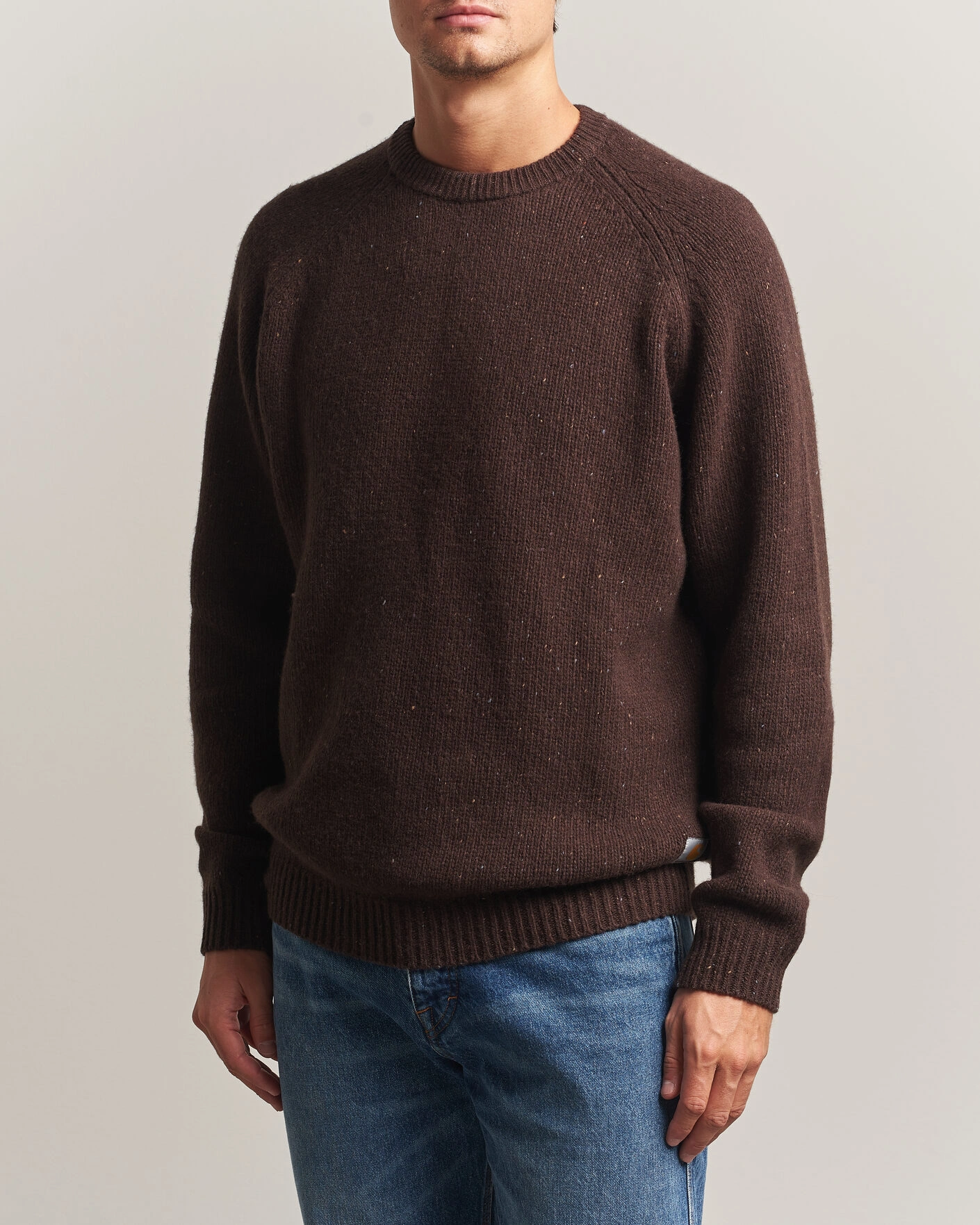 Herr | Tröjor | Carhartt WIP | Anglistic Wool/Cotton Sweater Tobacco