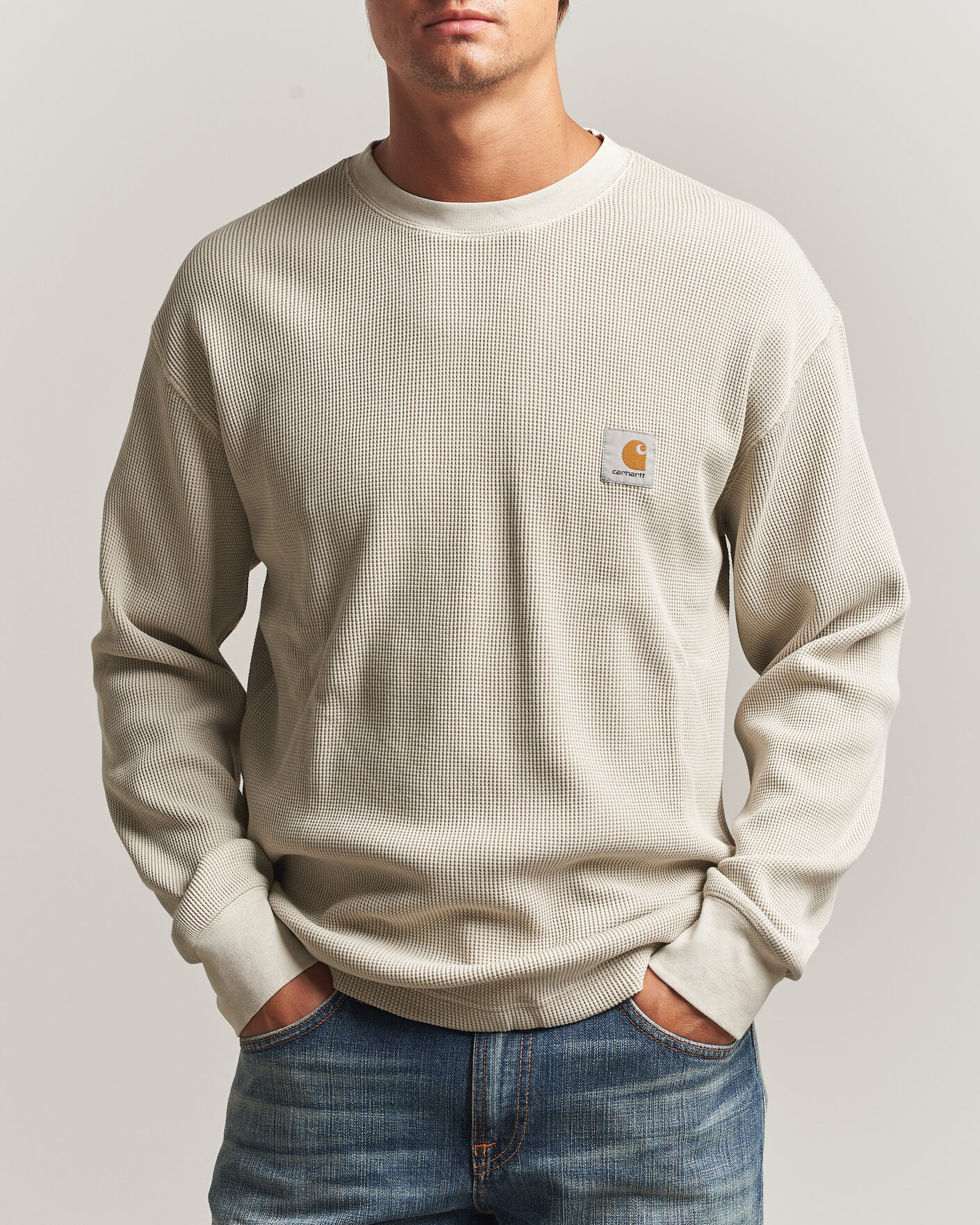 Herr | T-Shirts | Carhartt WIP | Long Sleeve Waffle T-Shirt Fleur De Sel