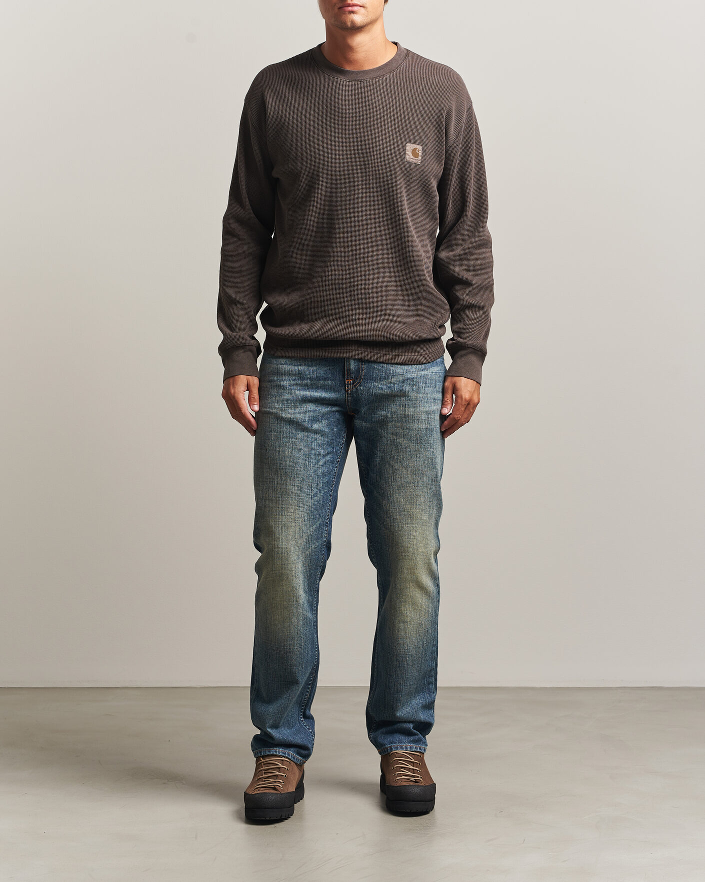 Herr | T-Shirts | Carhartt WIP | Long Sleeve Waffle T-Shirt Tobacco