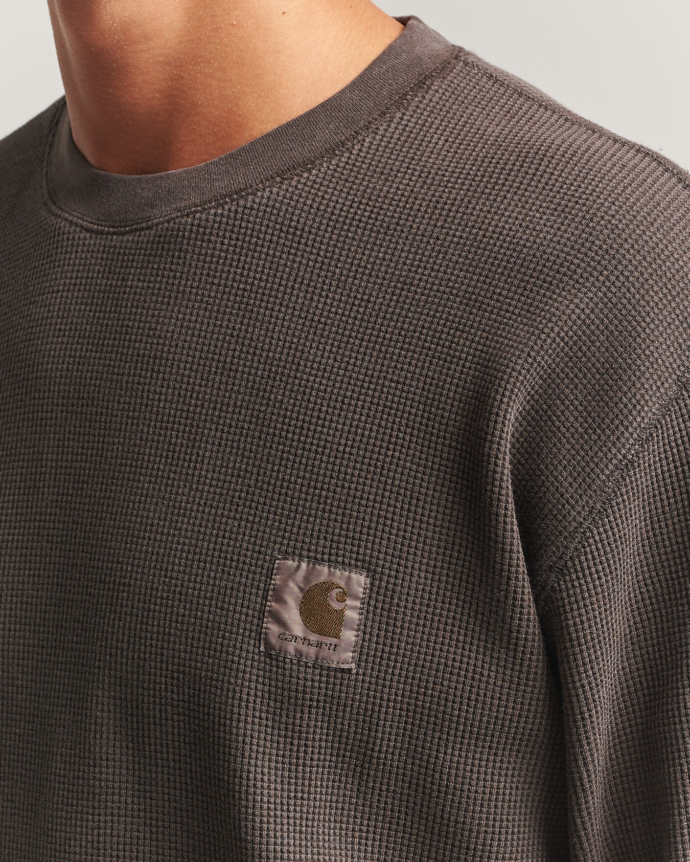 Herr | T-Shirts | Carhartt WIP | Long Sleeve Waffle T-Shirt Tobacco
