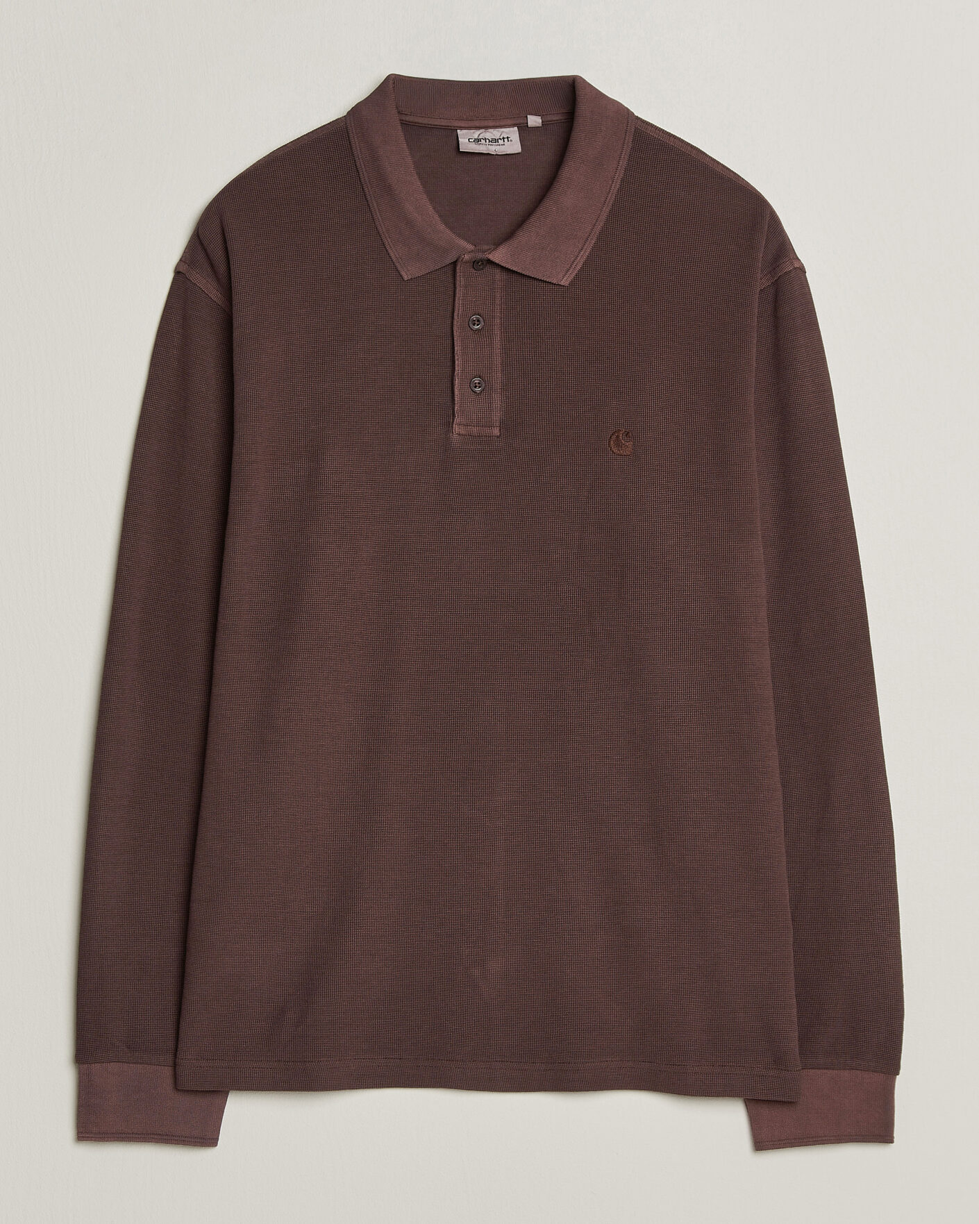 Herr | Tröjor | Carhartt WIP | Long Sleeve Waffle Rugby Shirt Palisander Brown