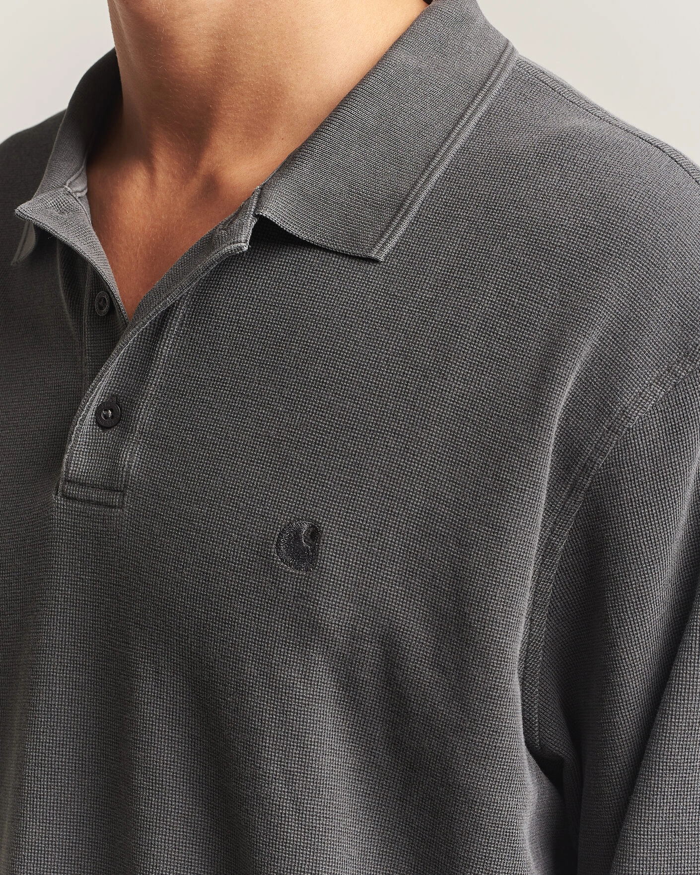 Herr | Tröjor | Carhartt WIP | Long Sleeve Waffle Rugby Shirt Black