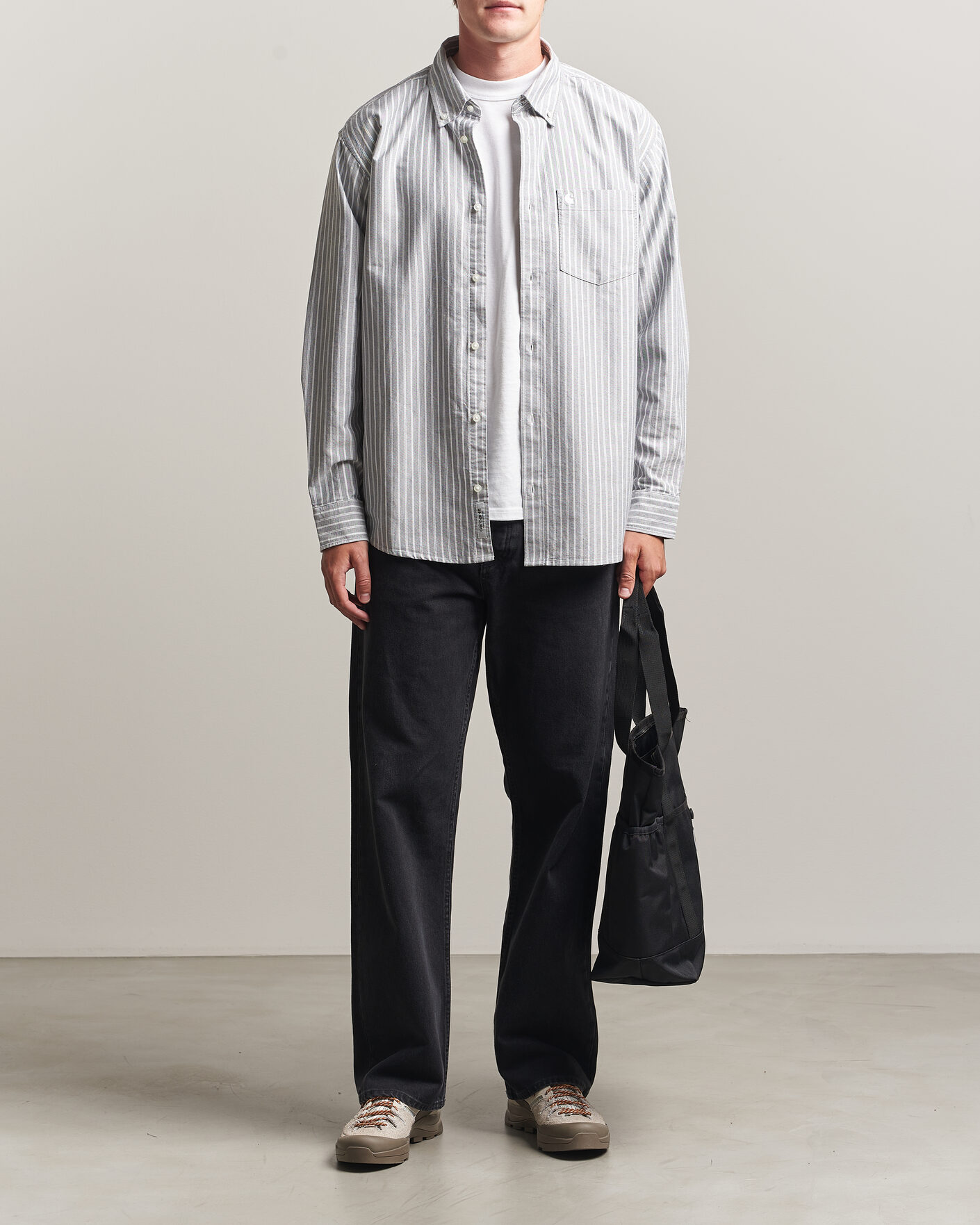 Herr | Skjortor | Carhartt WIP | Canan Striped Oxford Shirt Black