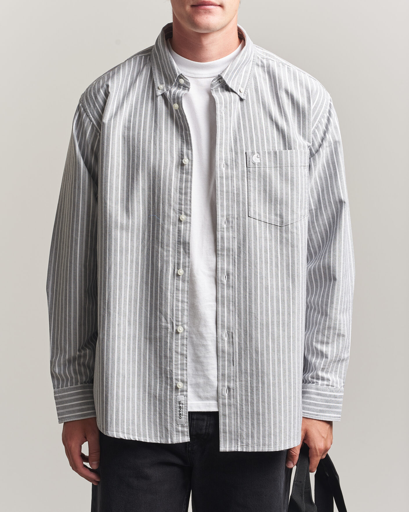 Herr | Skjortor | Carhartt WIP | Canan Striped Oxford Shirt Black