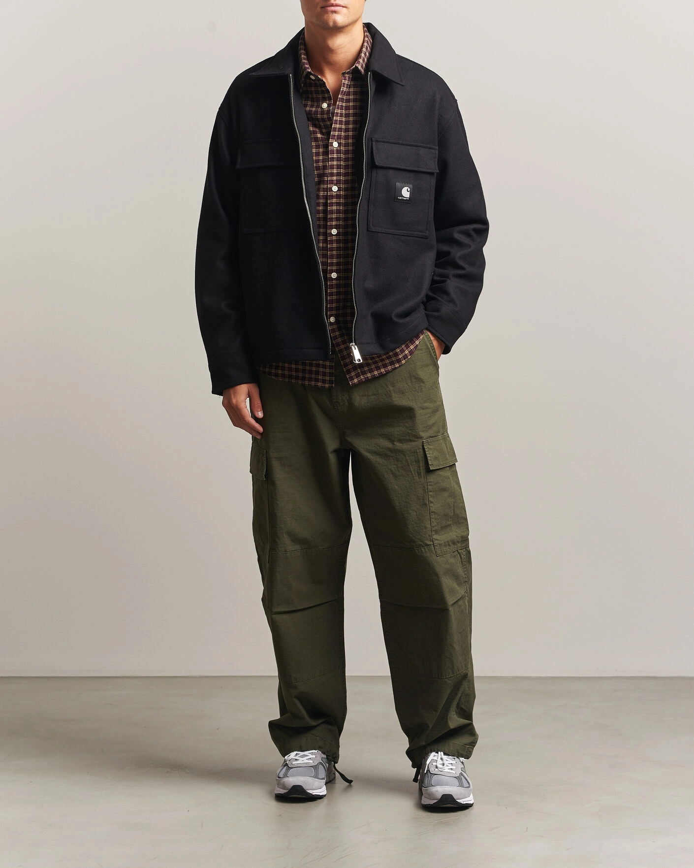 Herr | Skjortor | Carhartt WIP | Atoka Wool Zip Shirt Jacket Black