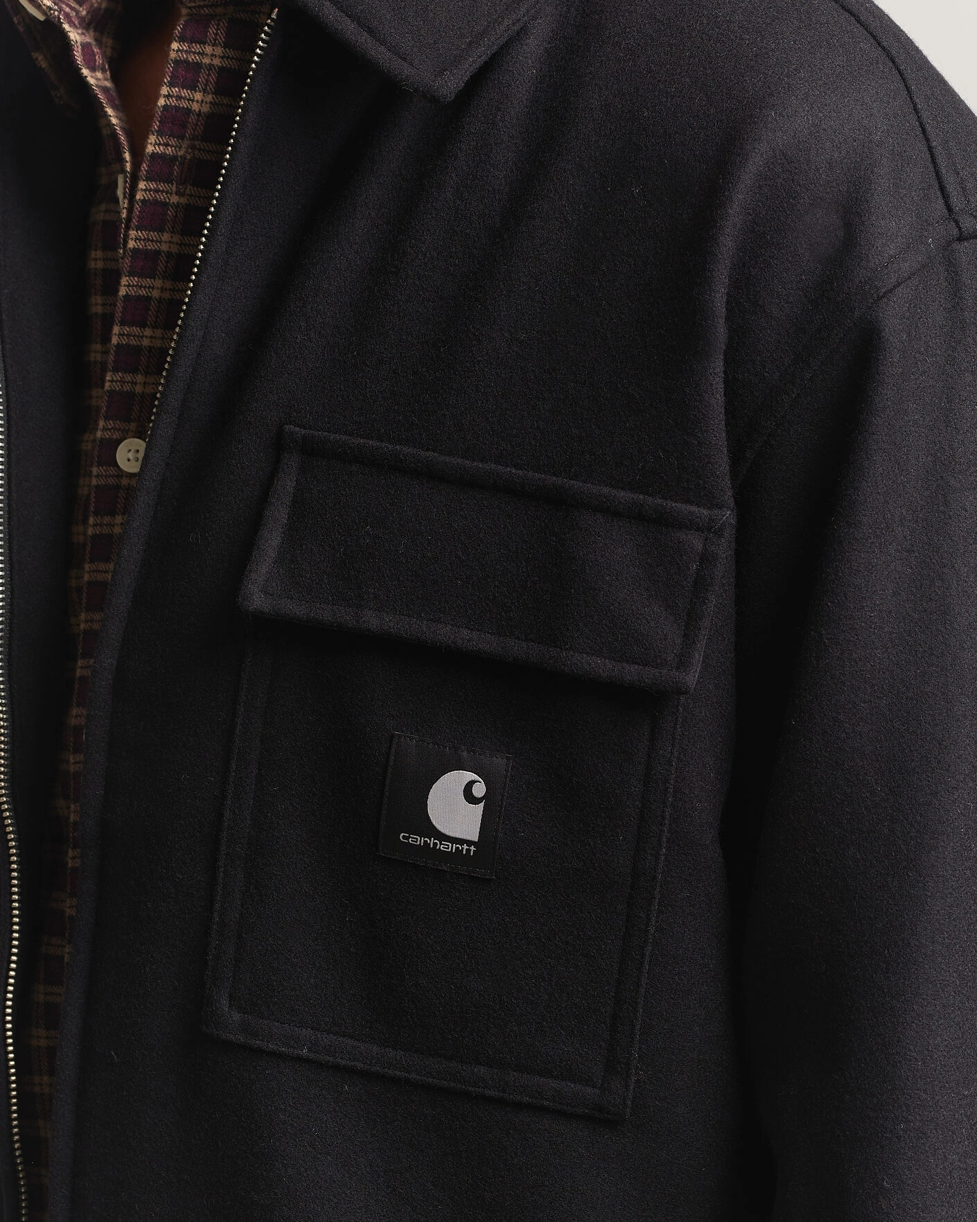 Herr | Skjortor | Carhartt WIP | Atoka Wool Zip Shirt Jacket Black