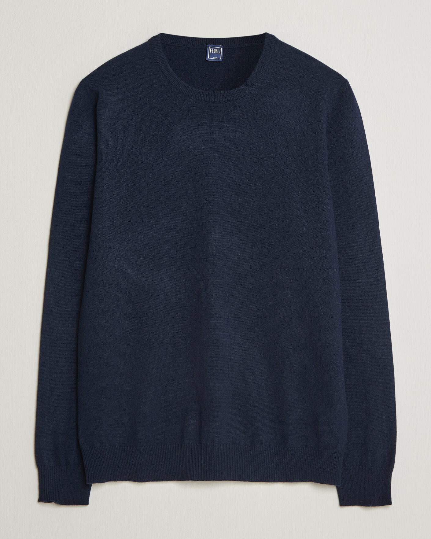 Herr | Tröjor | Fedeli | Pure Cashmere Crew Neck Navy Blue