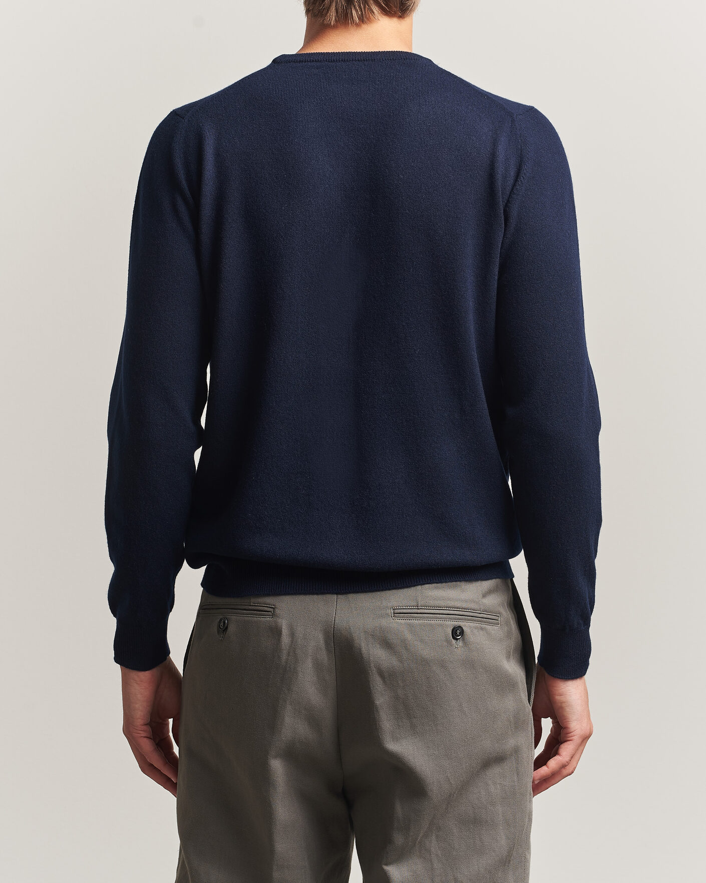 Herr | Tröjor | Fedeli | Pure Cashmere Crew Neck Navy Blue