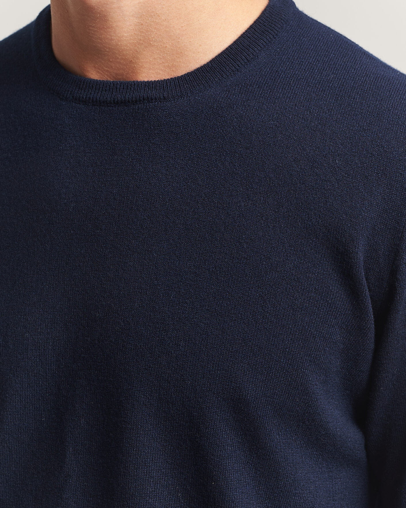 Herr | Tröjor | Fedeli | Pure Cashmere Crew Neck Navy Blue
