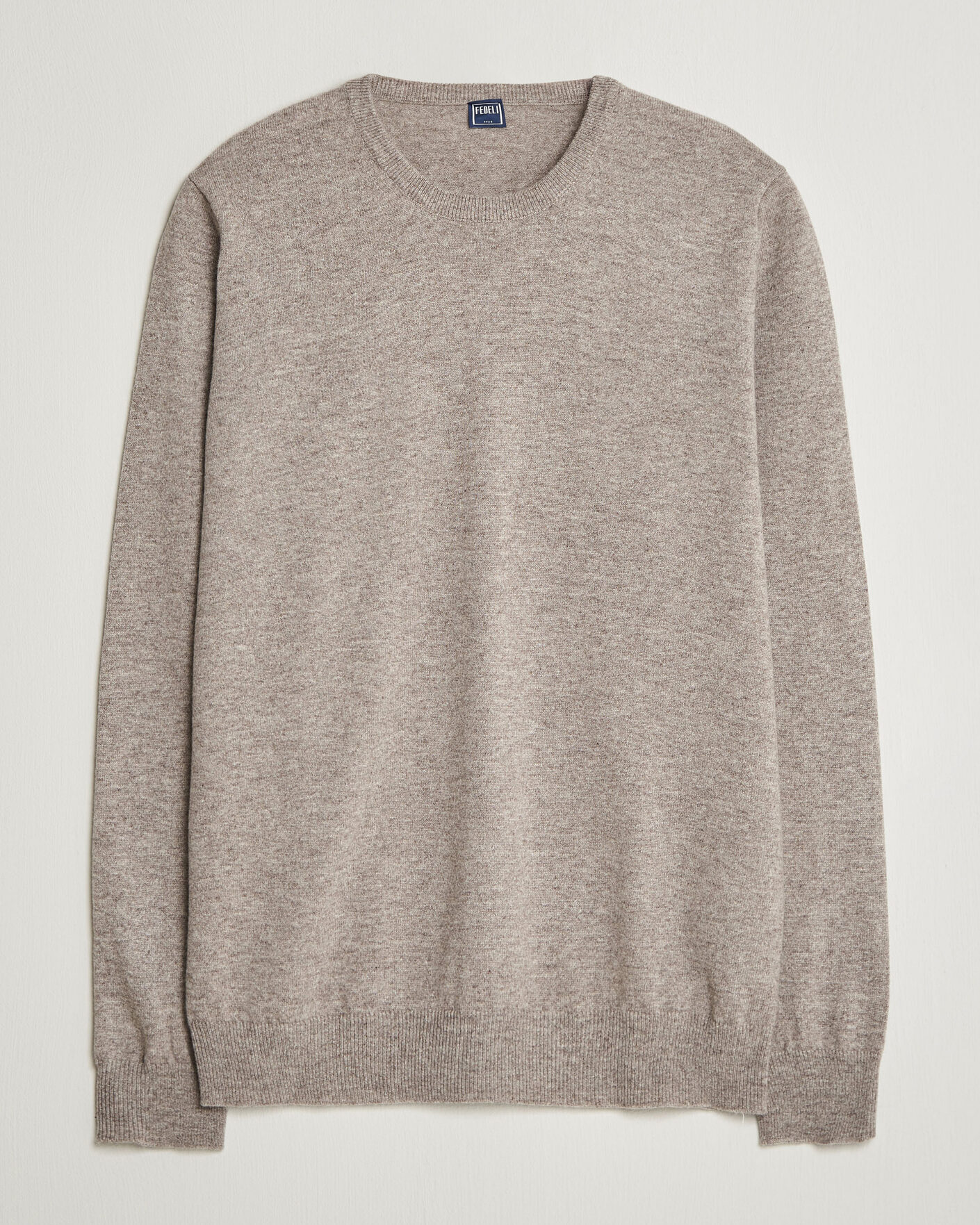 Herr | Tröjor | Fedeli | Pure Cashmere Crew Neck Beige Melange