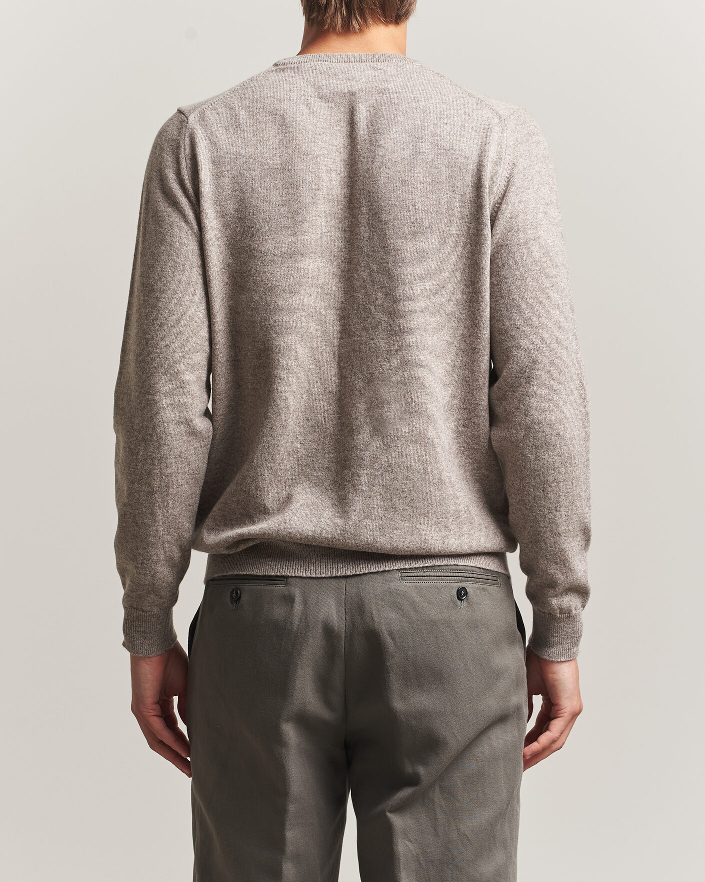 Herr | Tröjor | Fedeli | Pure Cashmere Crew Neck Beige Melange