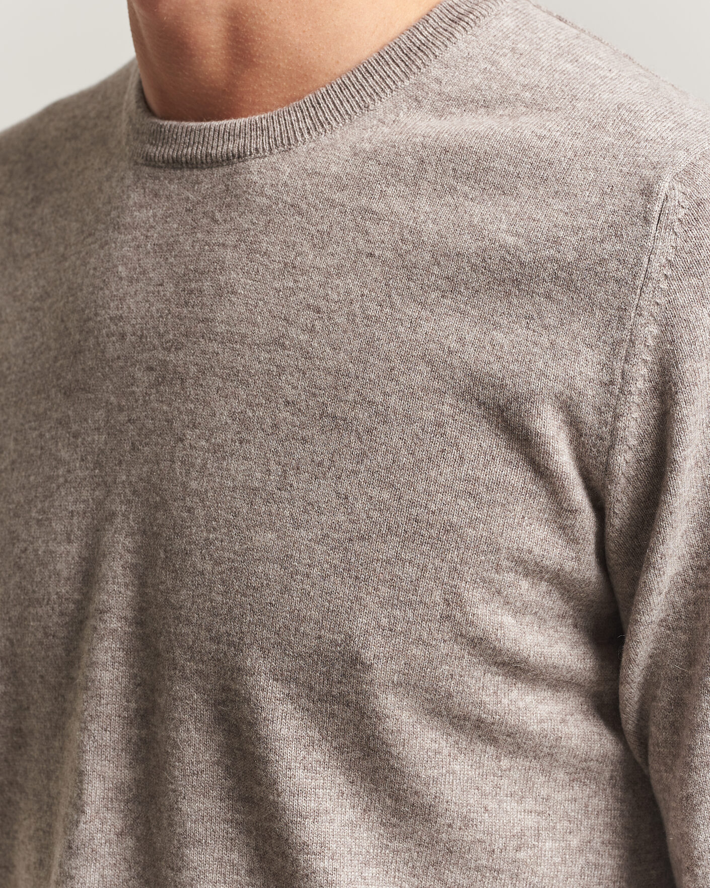 Herr | Tröjor | Fedeli | Pure Cashmere Crew Neck Beige Melange