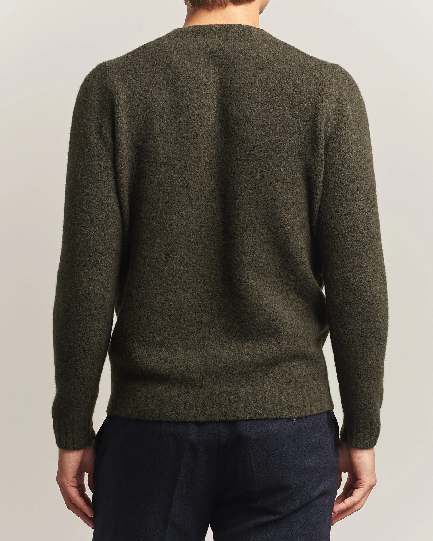 Herr | Tröjor | Fedeli | Cashmere Blend Boucle Sweater Forest Green