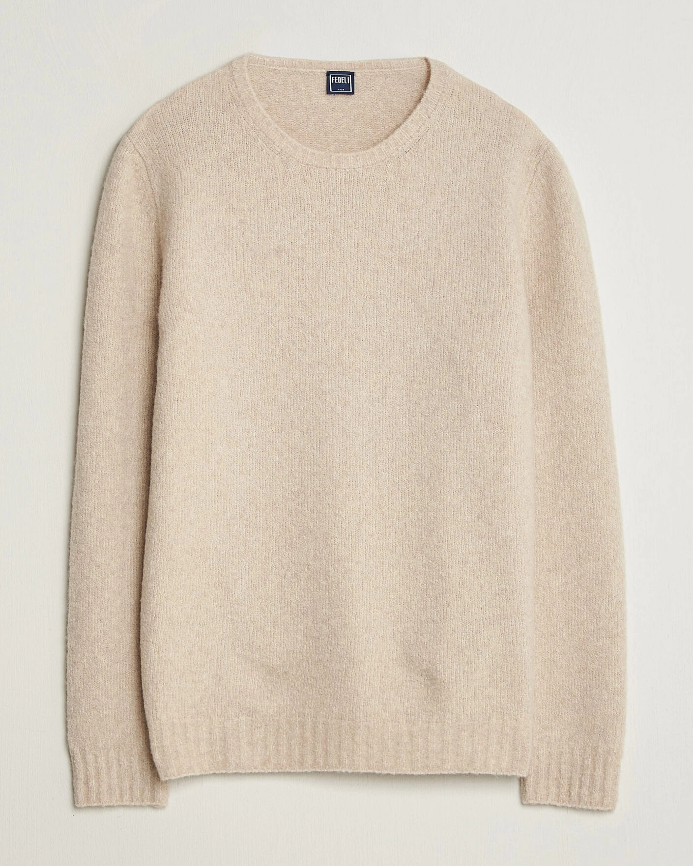 Herr | Tröjor | Fedeli | Cashmere Blend Boucle Sweater Light Grey