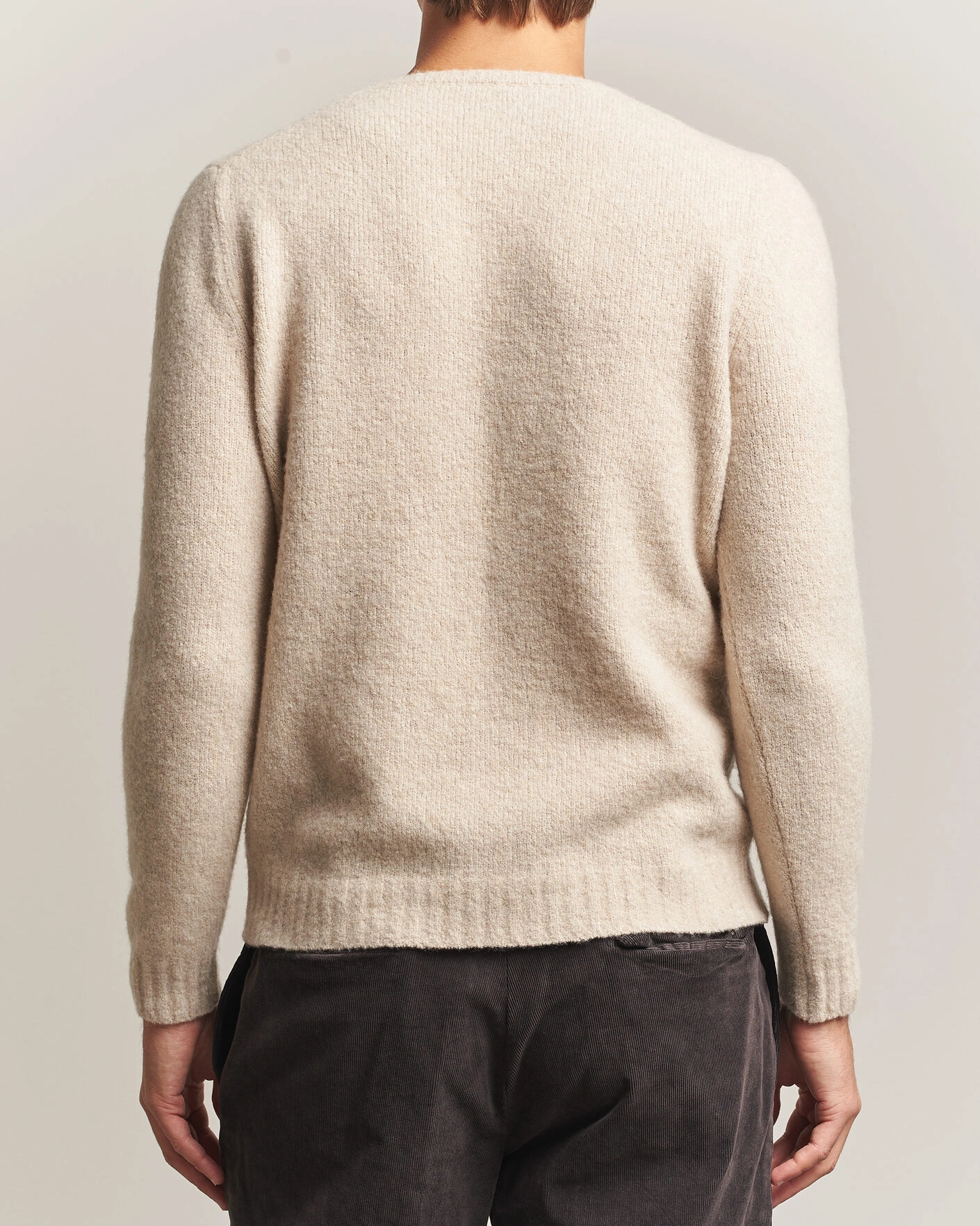 Herr | Tröjor | Fedeli | Cashmere Blend Boucle Sweater Light Grey