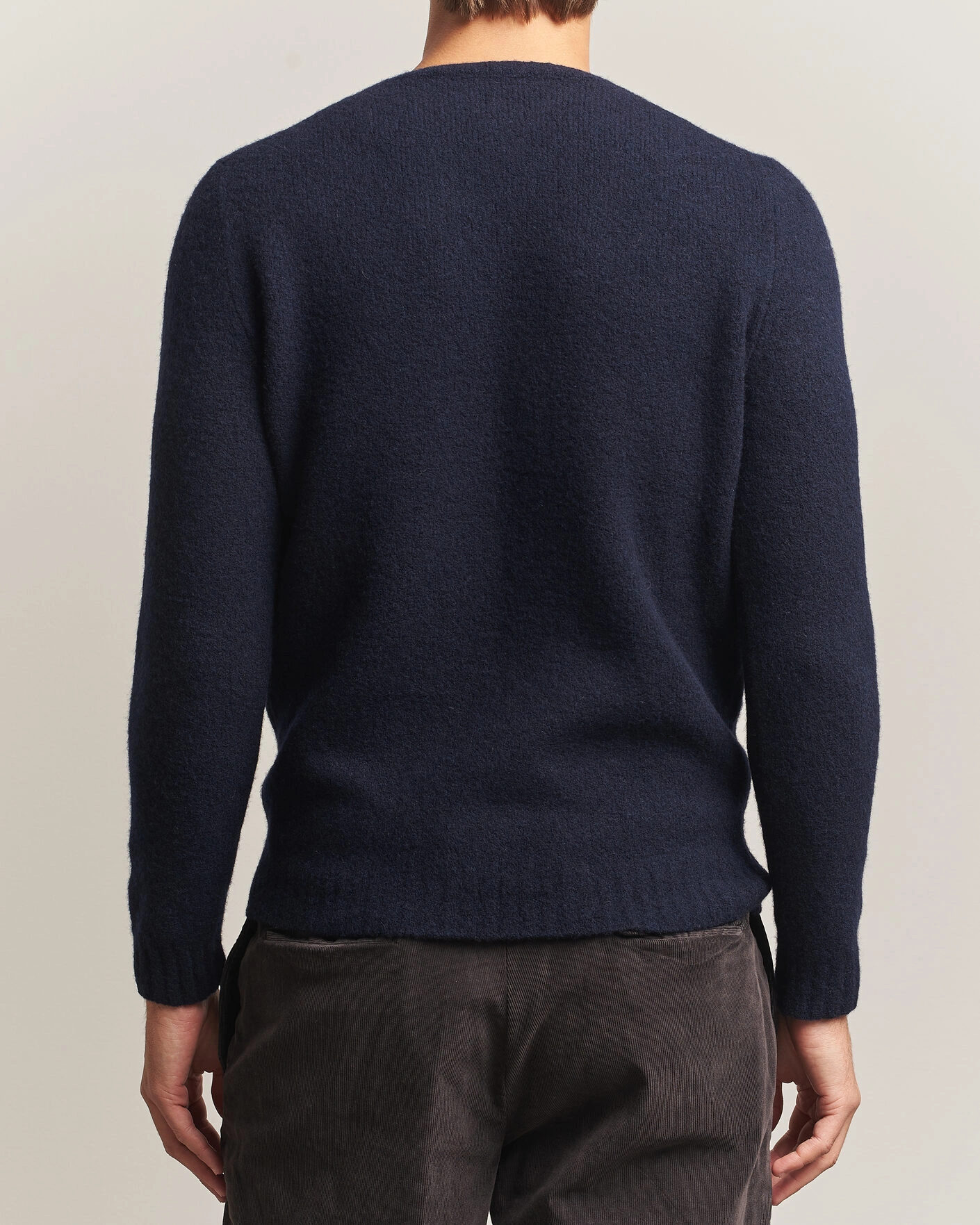 Herr | Tröjor | Fedeli | Cashmere Blend Boucle Sweater Navy