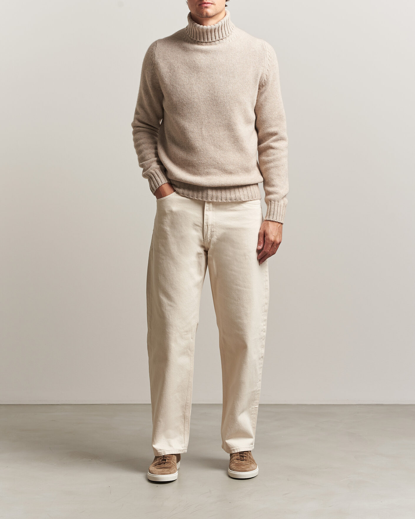 Herr | Tröjor | Fedeli | Wool/Cashmere Rollneck Beige