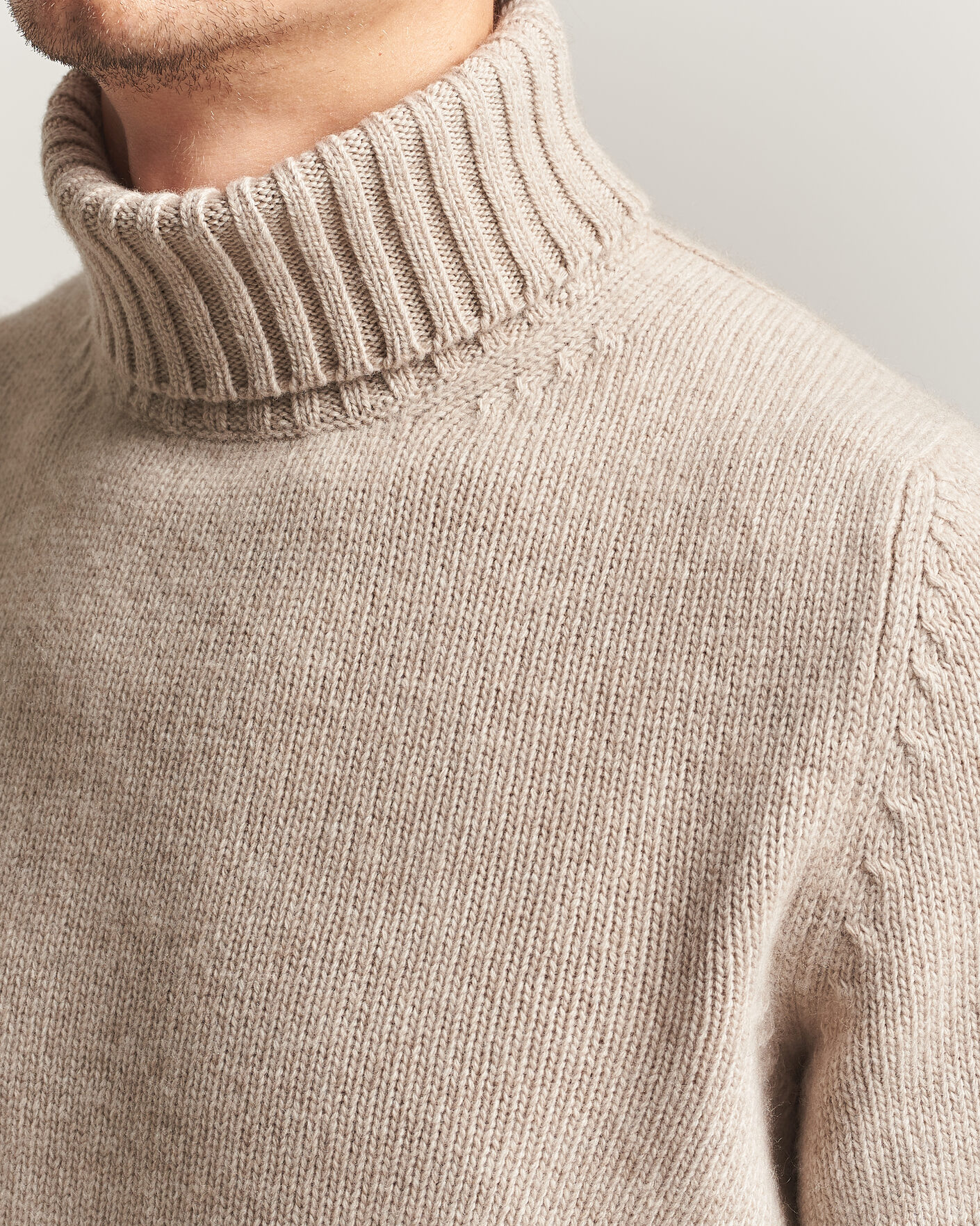 Herr | Tröjor | Fedeli | Wool/Cashmere Rollneck Beige