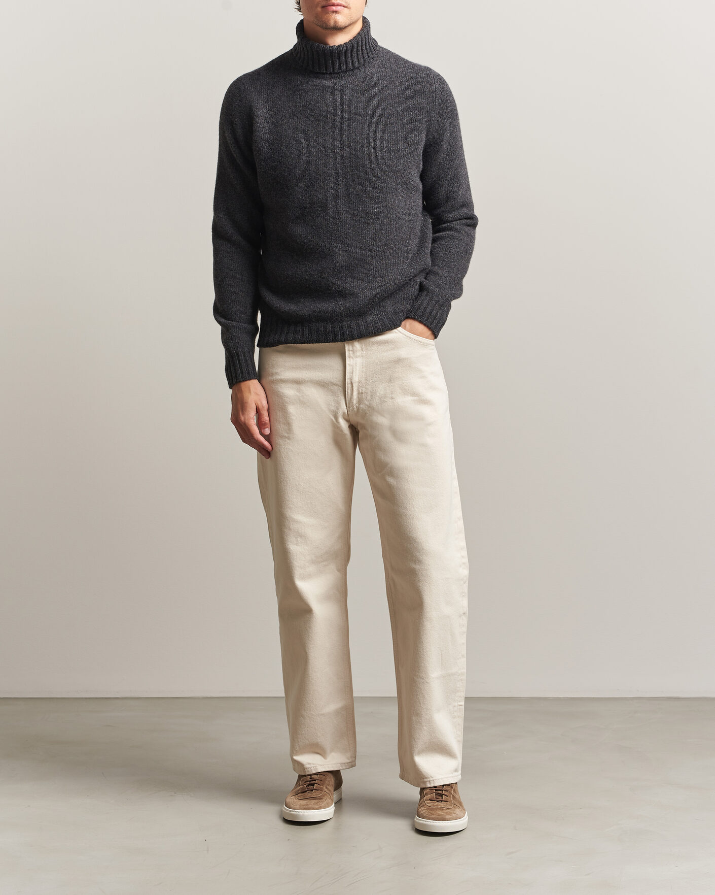 Herr | Tröjor | Fedeli | Wool/Cashmere Rollneck Anthracite
