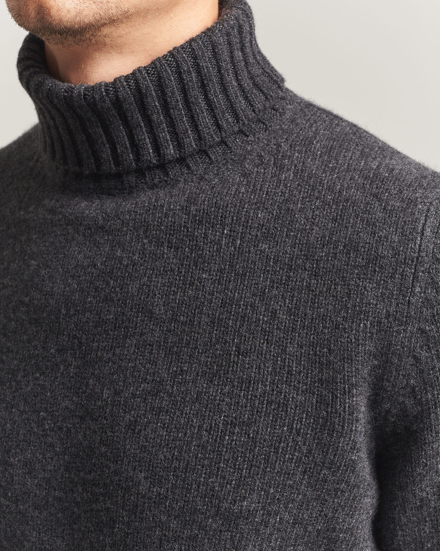 Herr | Tröjor | Fedeli | Wool/Cashmere Rollneck Anthracite