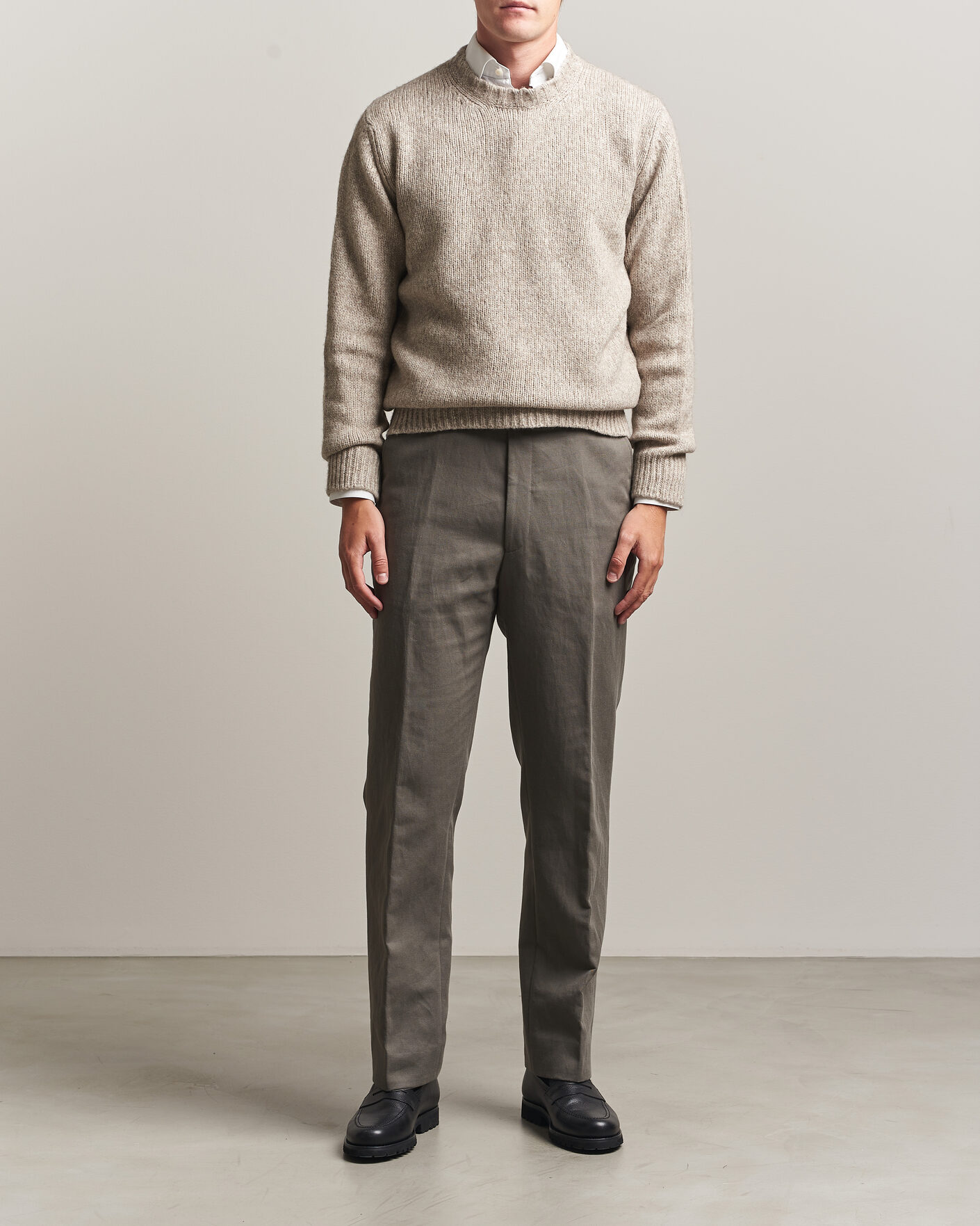 Herr | Tröjor | Fedeli | Yak Blend Sweater Beige Melange